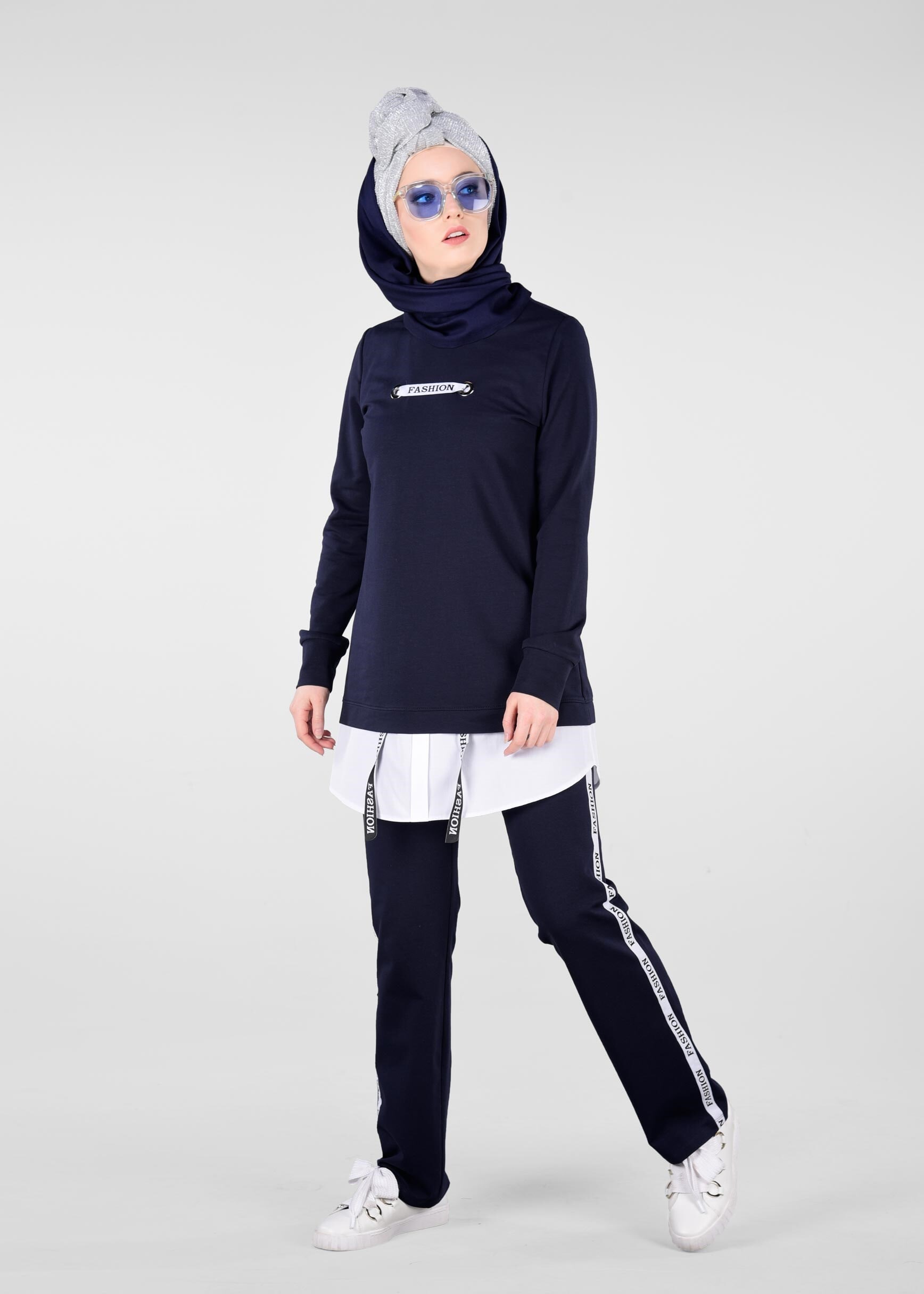 Tesettür giyim LACİVERT 4938 NEW LERİDA 2&prime;Lİ EŞOFMAN TKM.36/42 TEK38