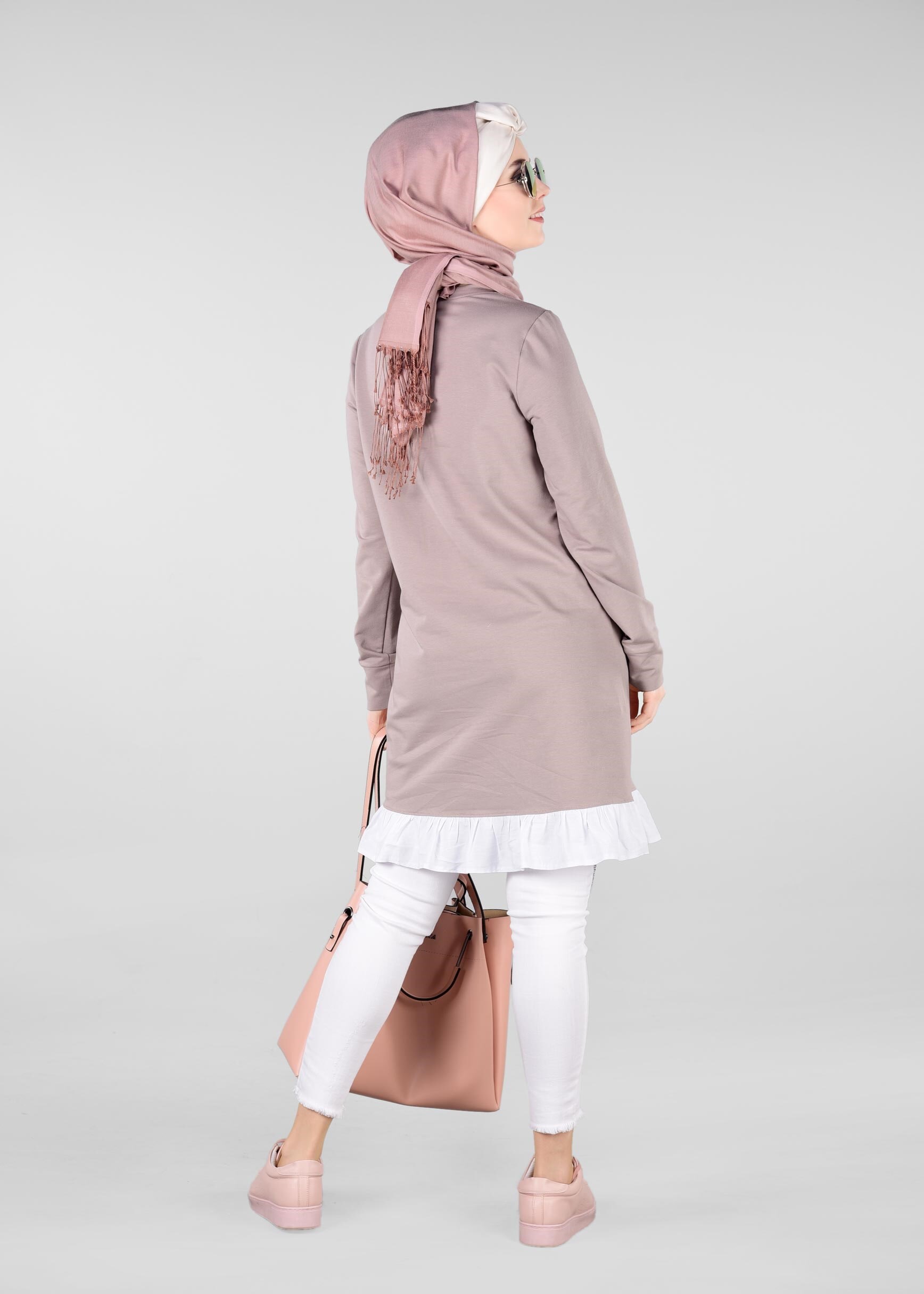 Tesettür giyim PUDRA 4939 NEW LERİDA EŞOFMAN TUNİK 36/42 TEK38