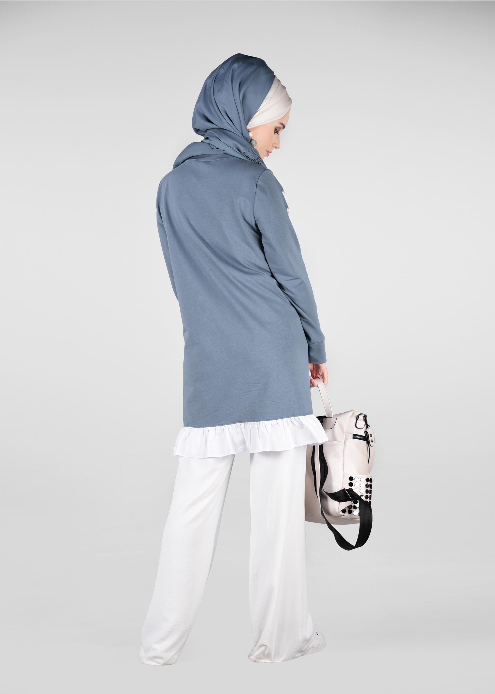 Tesettür giyim MAVİ 4939 NEW LERİDA EŞOFMAN TUNİK 36/42 TEK38