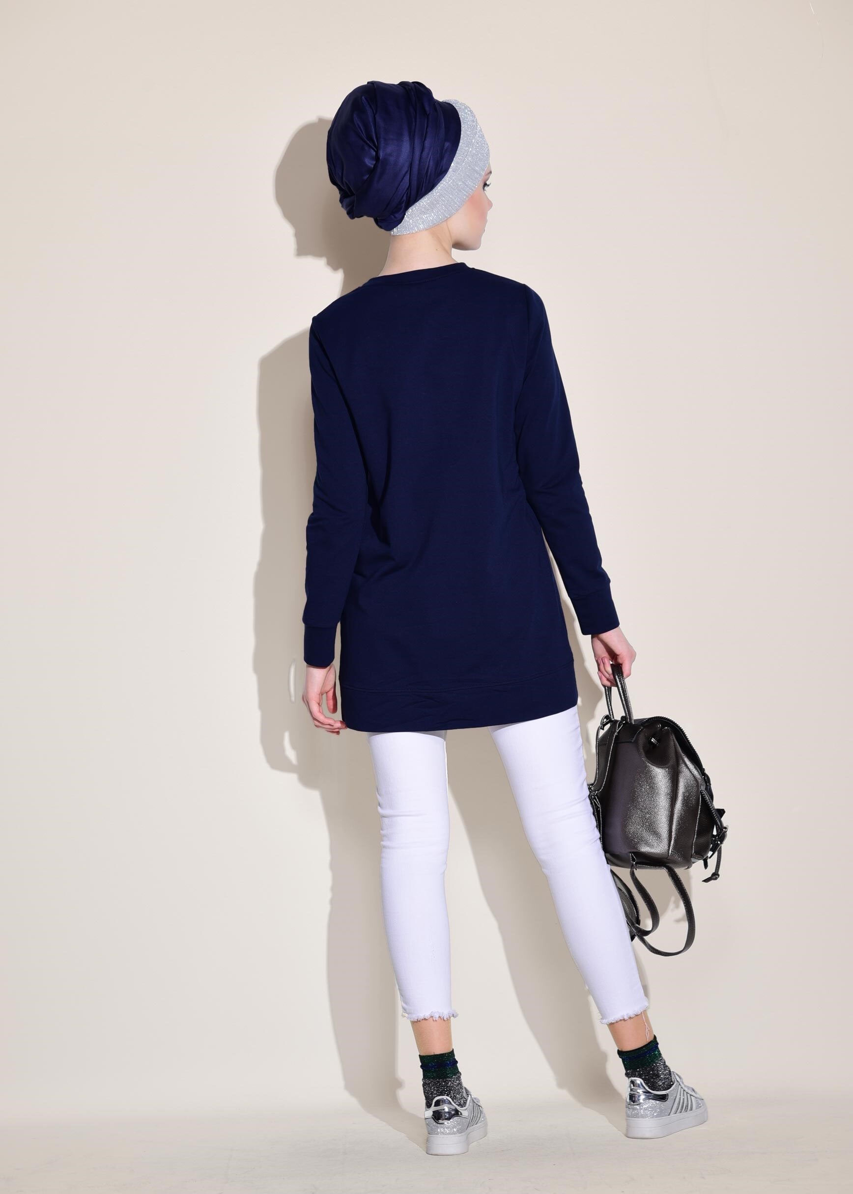 Tesettür giyim LACİVERT 4940 NEW LERİDA EŞOFMAN TUNİK 36/44 TEK40