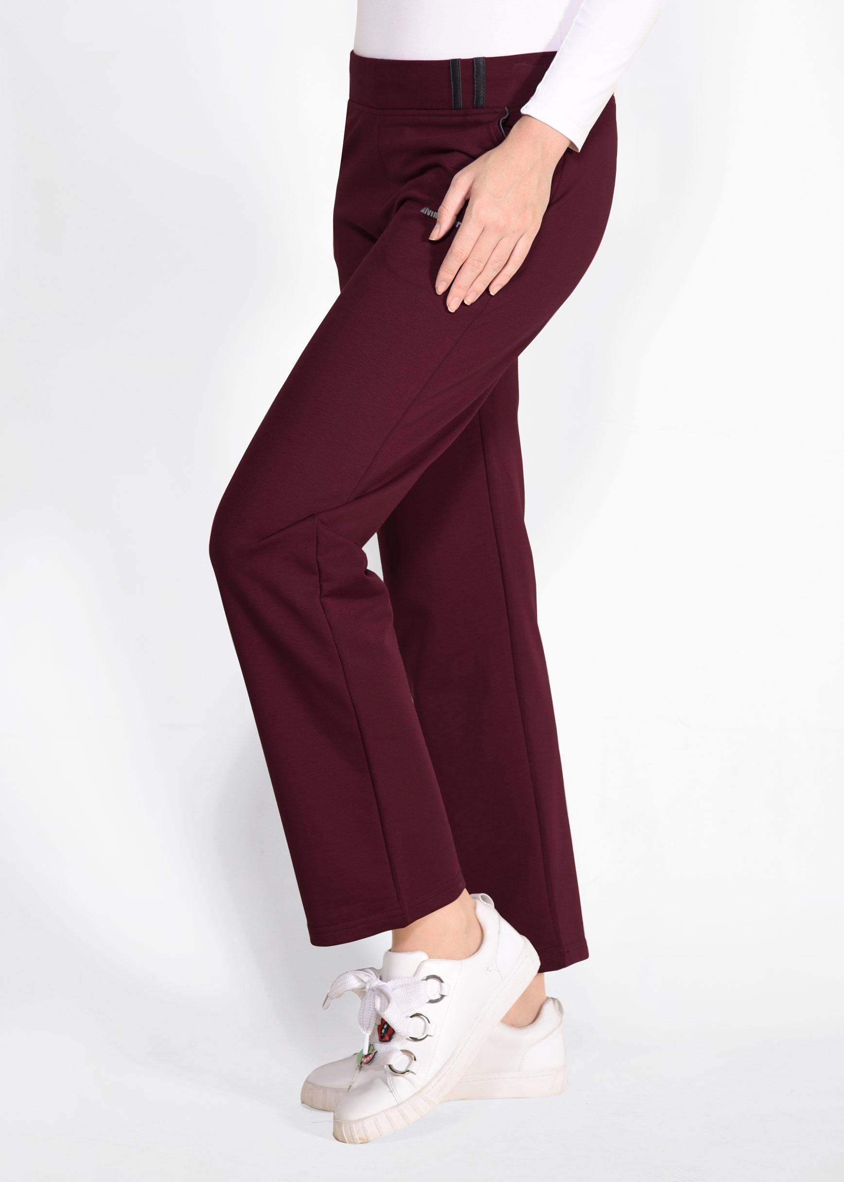 Tesettür giyim BORDO BELİ LASTİKLİ PAMUKLU EŞOFMAN ALTI 7198 