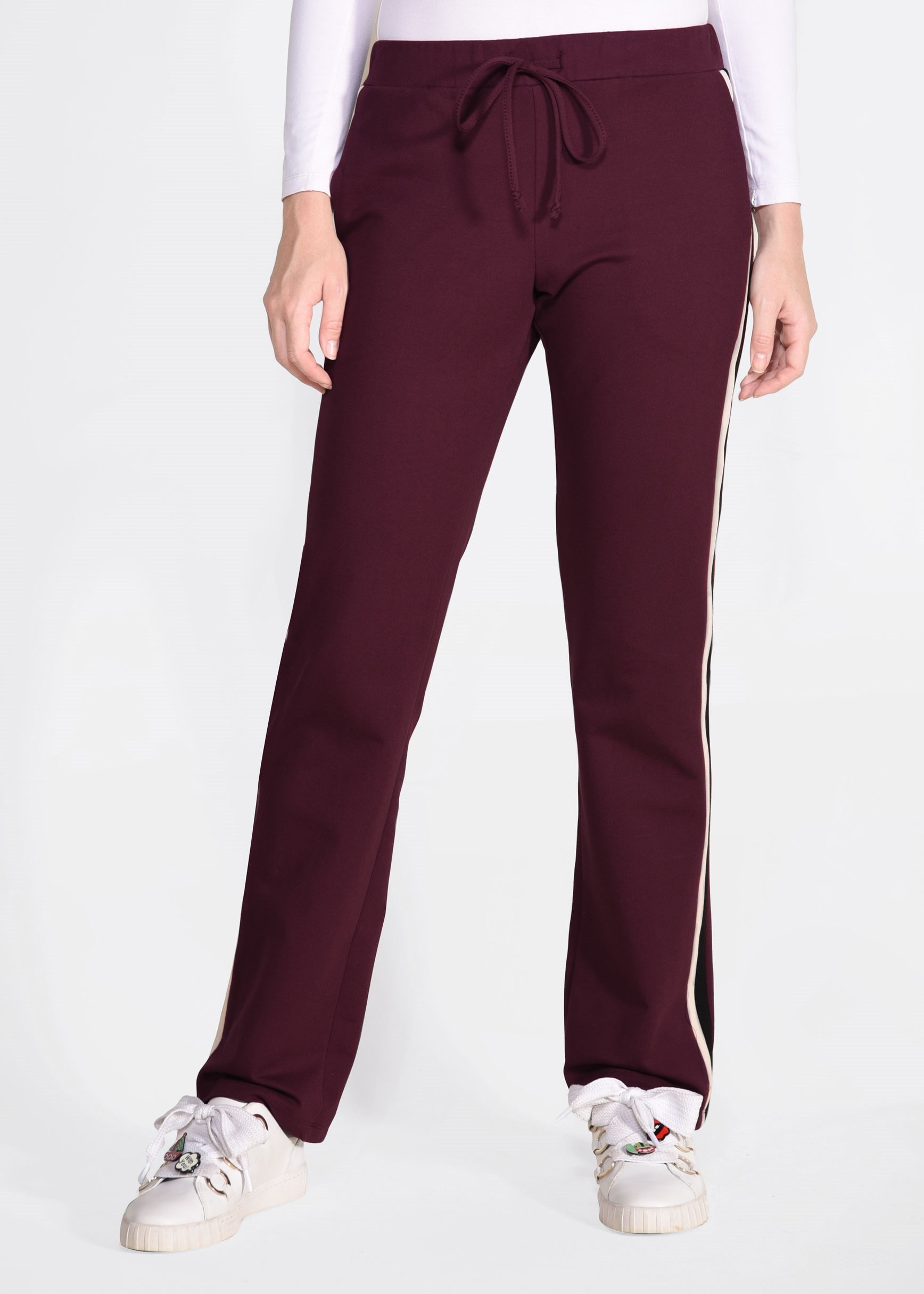 Tesettür giyim BORDO YANLARI ŞERİTLİ EŞOFMAN ALTI 7352