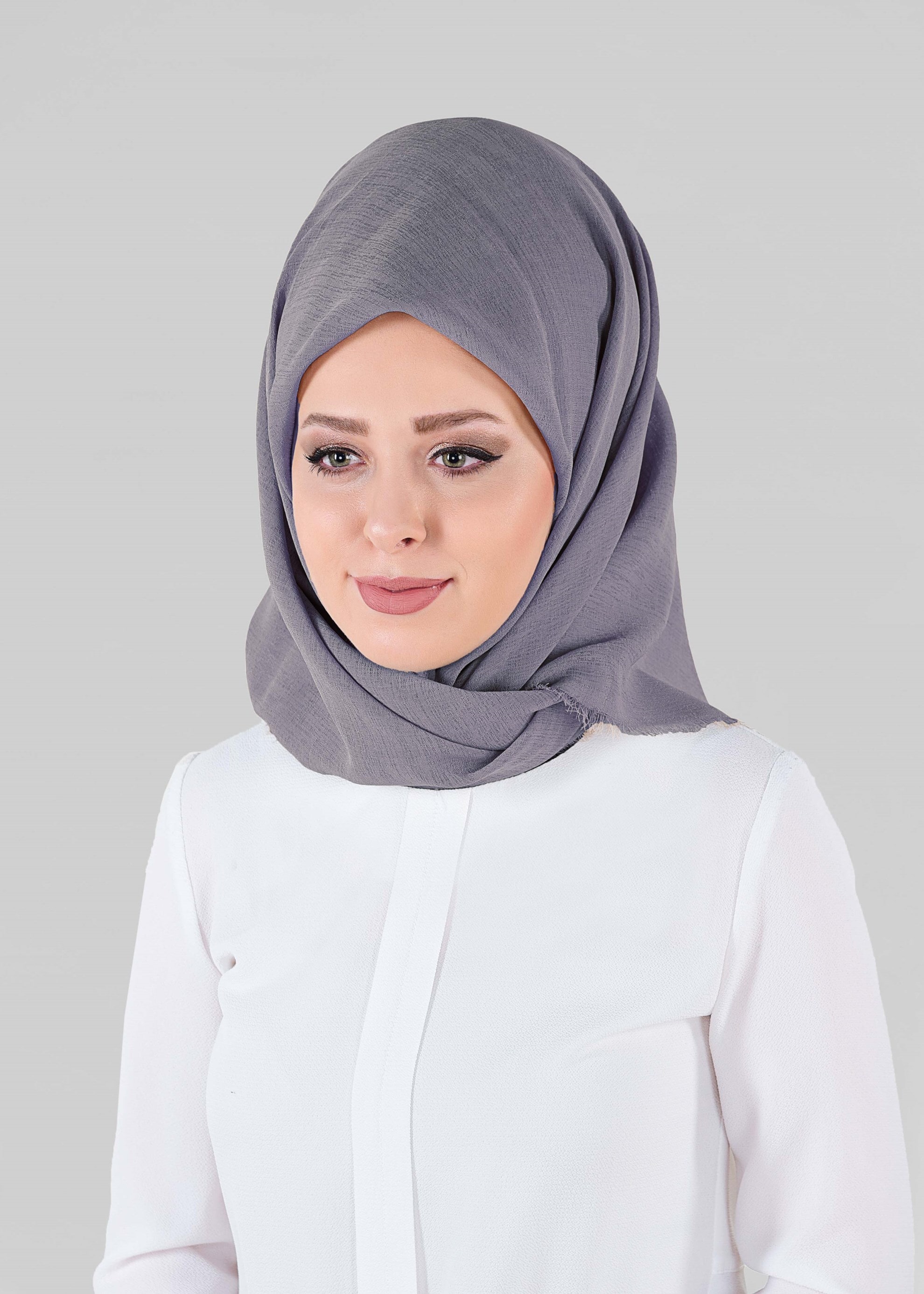 Tesettür giyim GRİ 9901 ALVİNA TAKİNLİ EŞARP