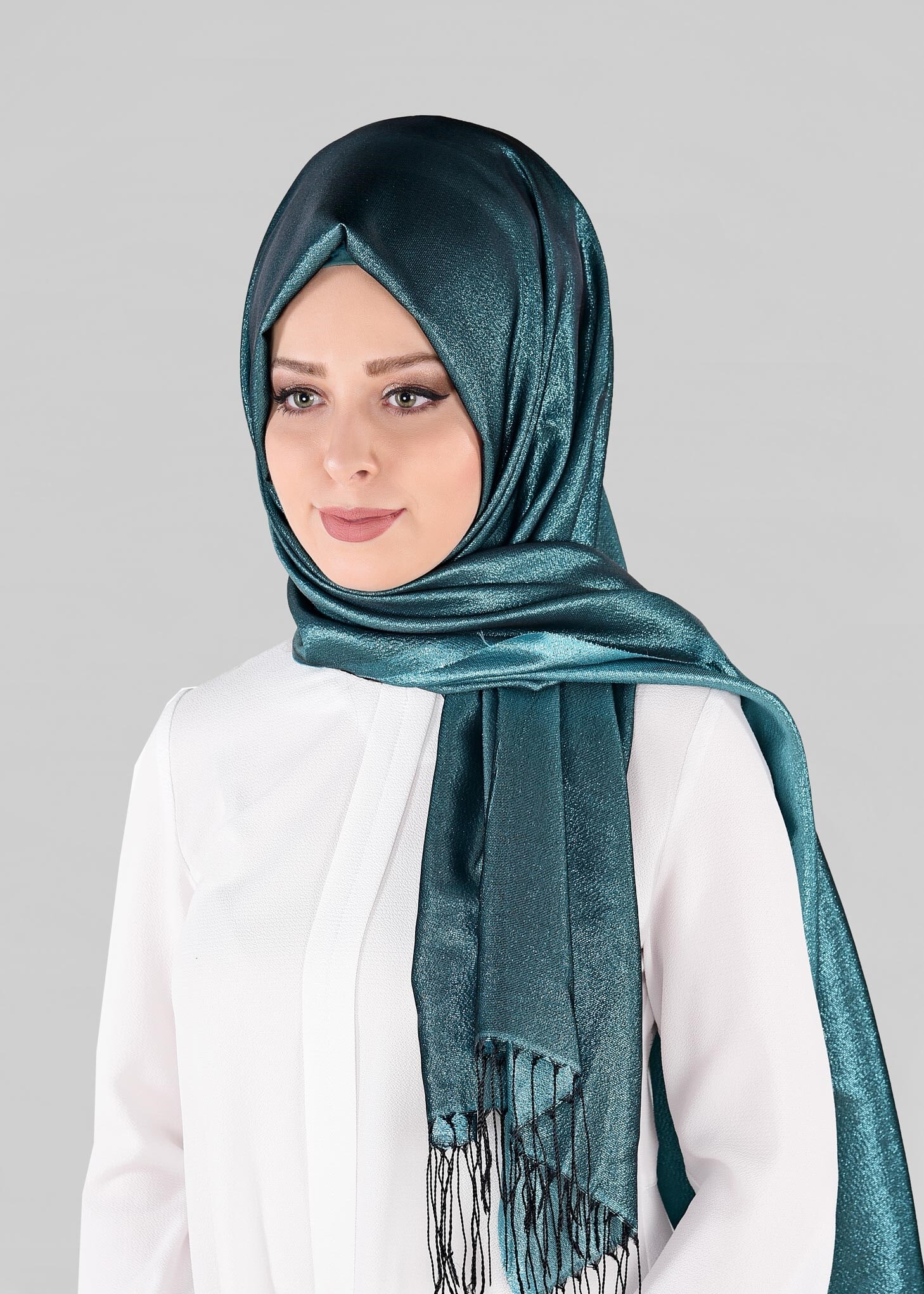 Tesettür giyim MAVİ 9907 ALVİNA İPEKSİ SİMLİ ŞAL