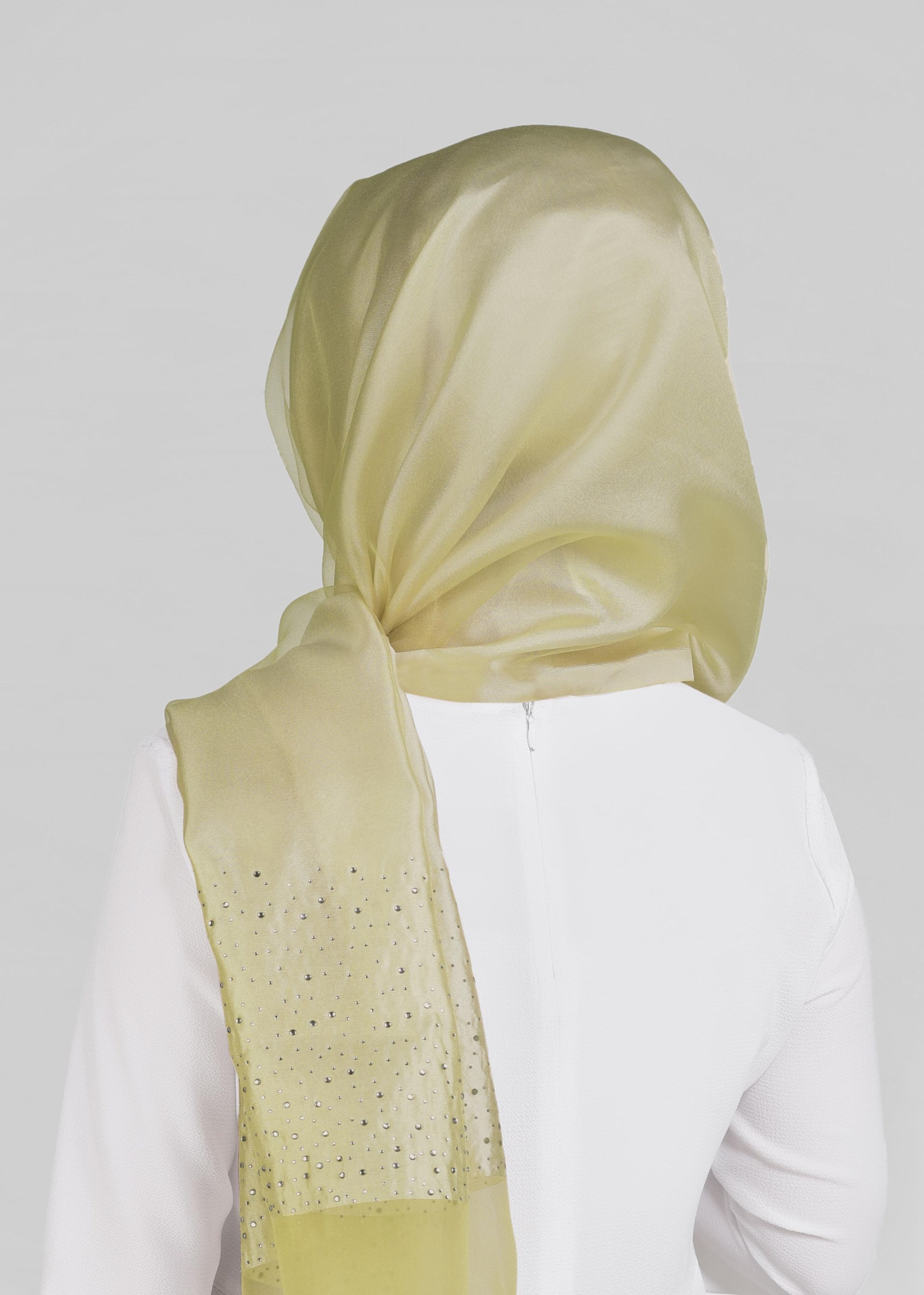 Tesettür giyim BEJ 9908 ALVİNA TÜLLÜ TAŞ BASKI ŞAL