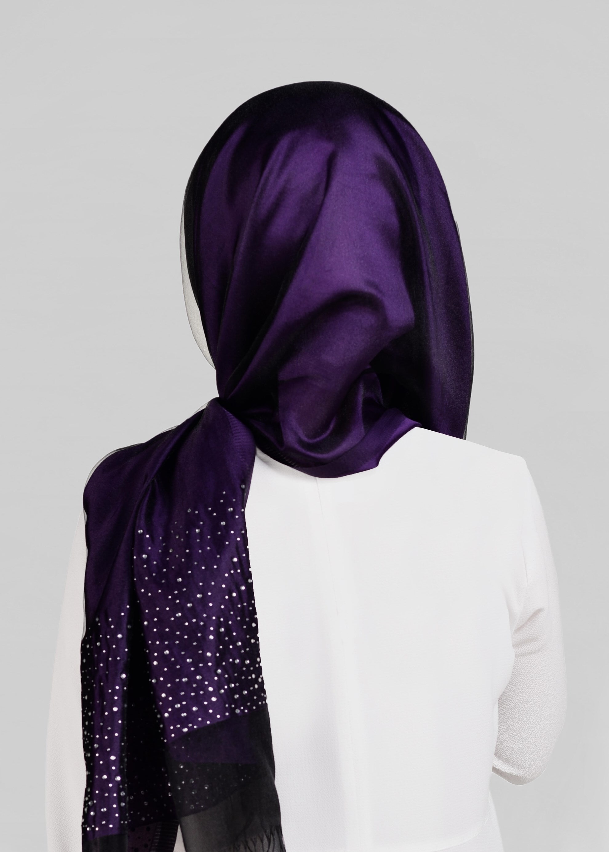 Tesettür giyim MOR 9908 ALVİNA TÜLLÜ TAŞ BASKI ŞAL