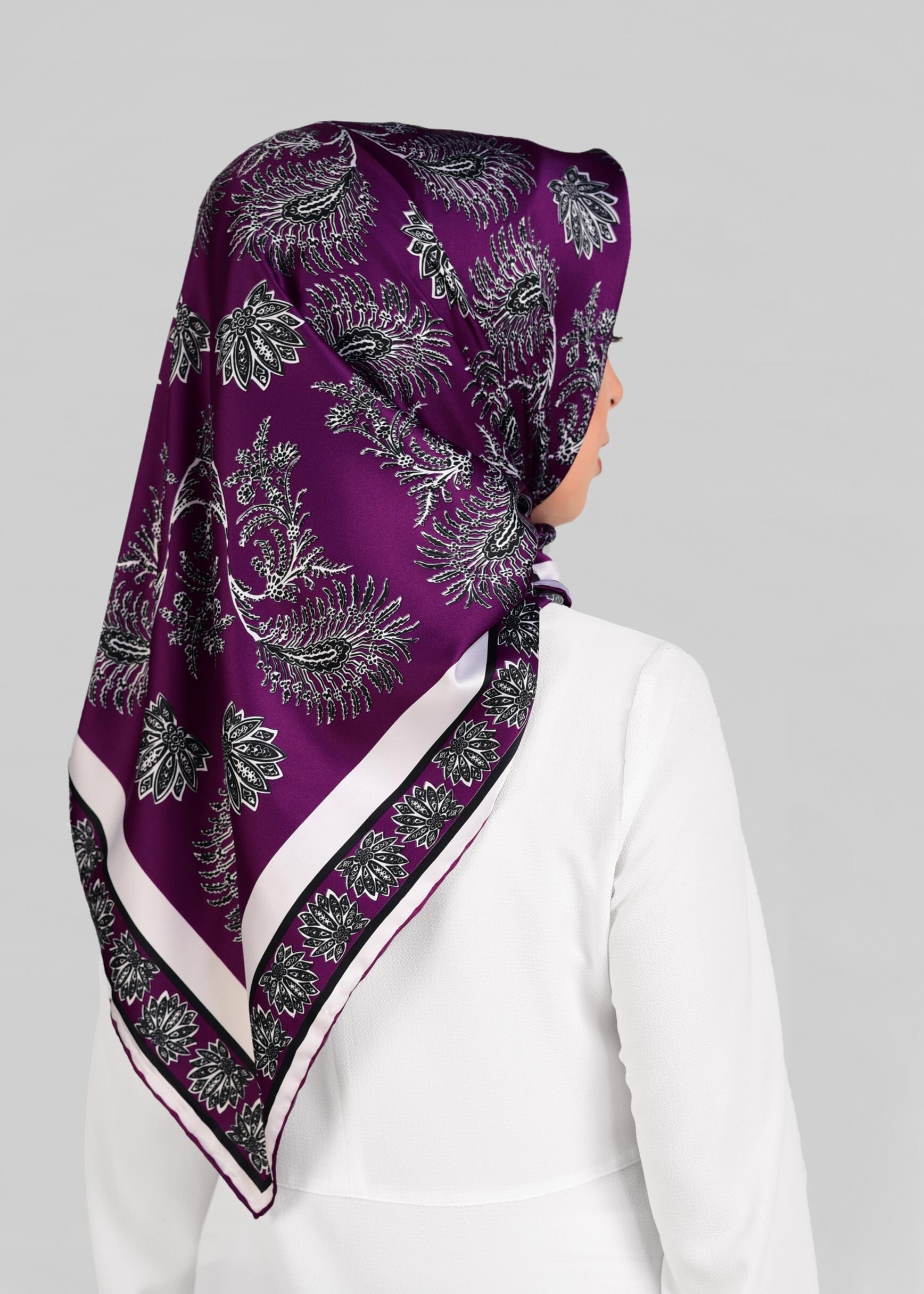 Tesettür giyim MOR 4469-1 ALVİNA DESENLİ EŞARP