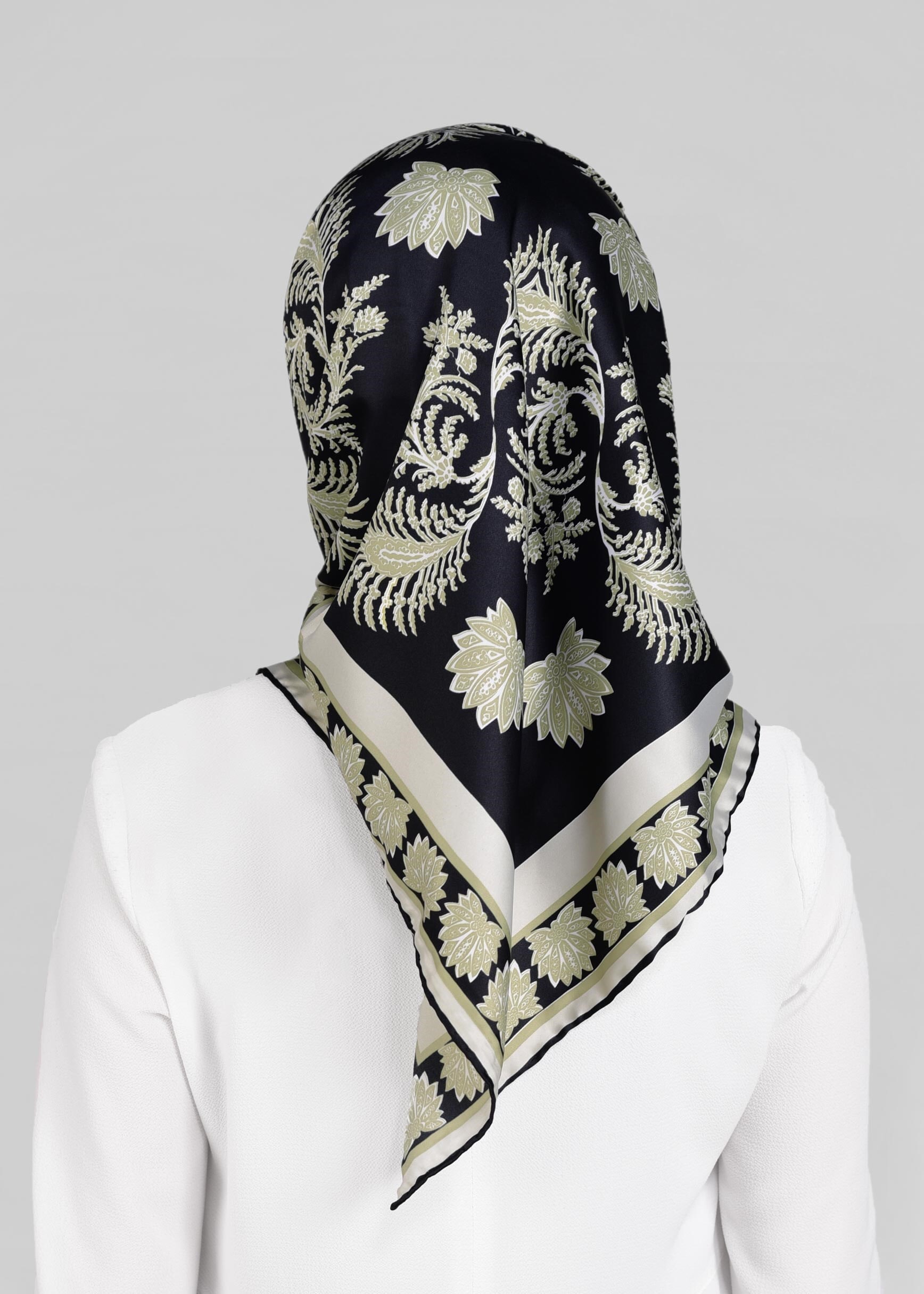 Tesettür giyim BEJ 4469-1 ALVİNA DESENLİ EŞARP