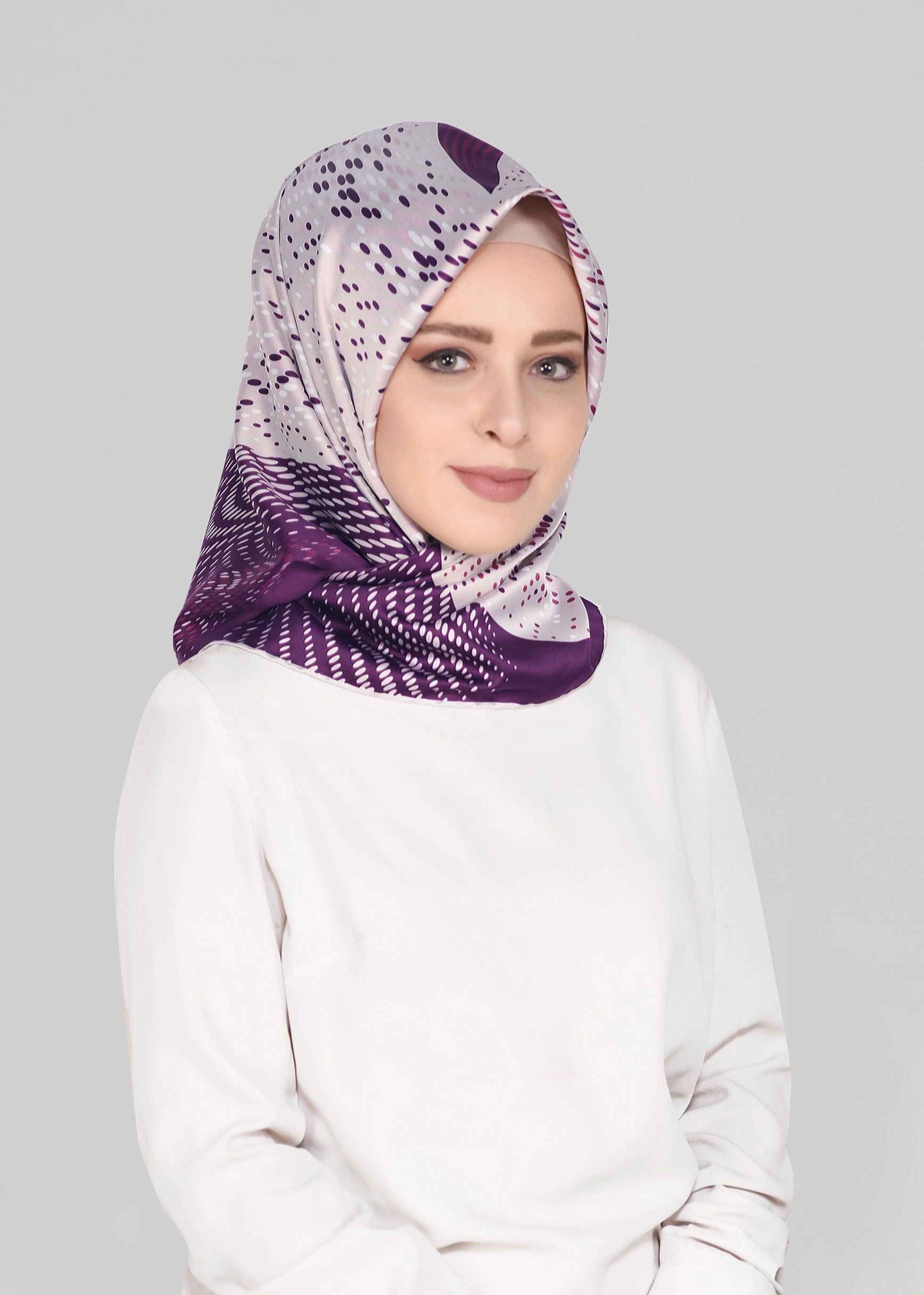 Tesettür giyim MOR 5548-1 ALVİNA DESENLİ EŞARP