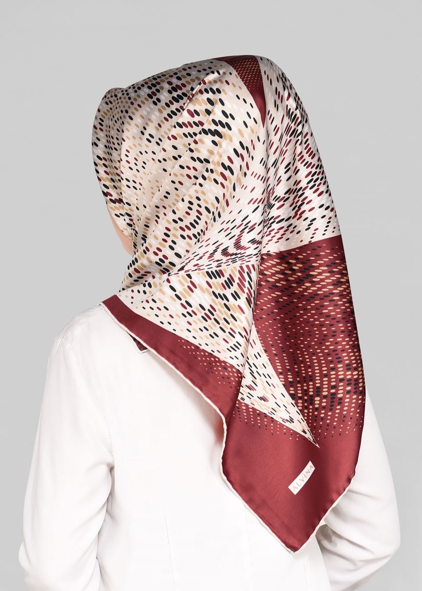 Tesettür giyim BORDO 5548-1 ALVİNA DESENLİ EŞARP