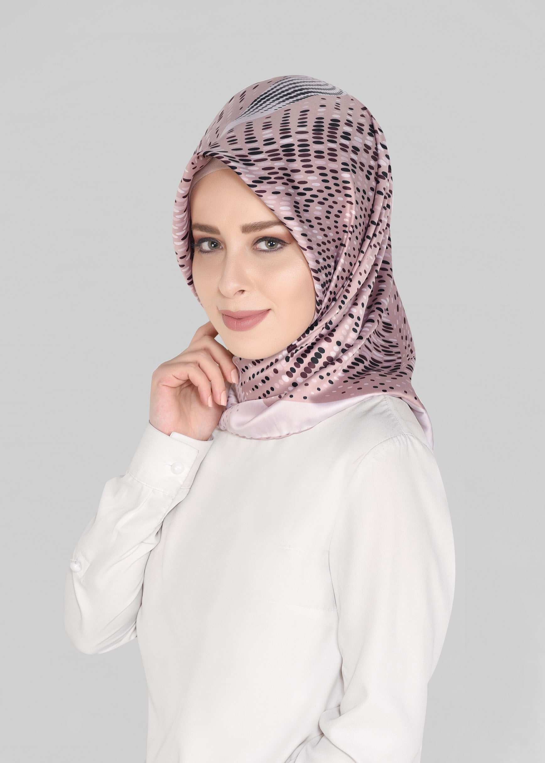 Tesettür giyim PUDRA 5548-1 ALVİNA DESENLİ EŞARP