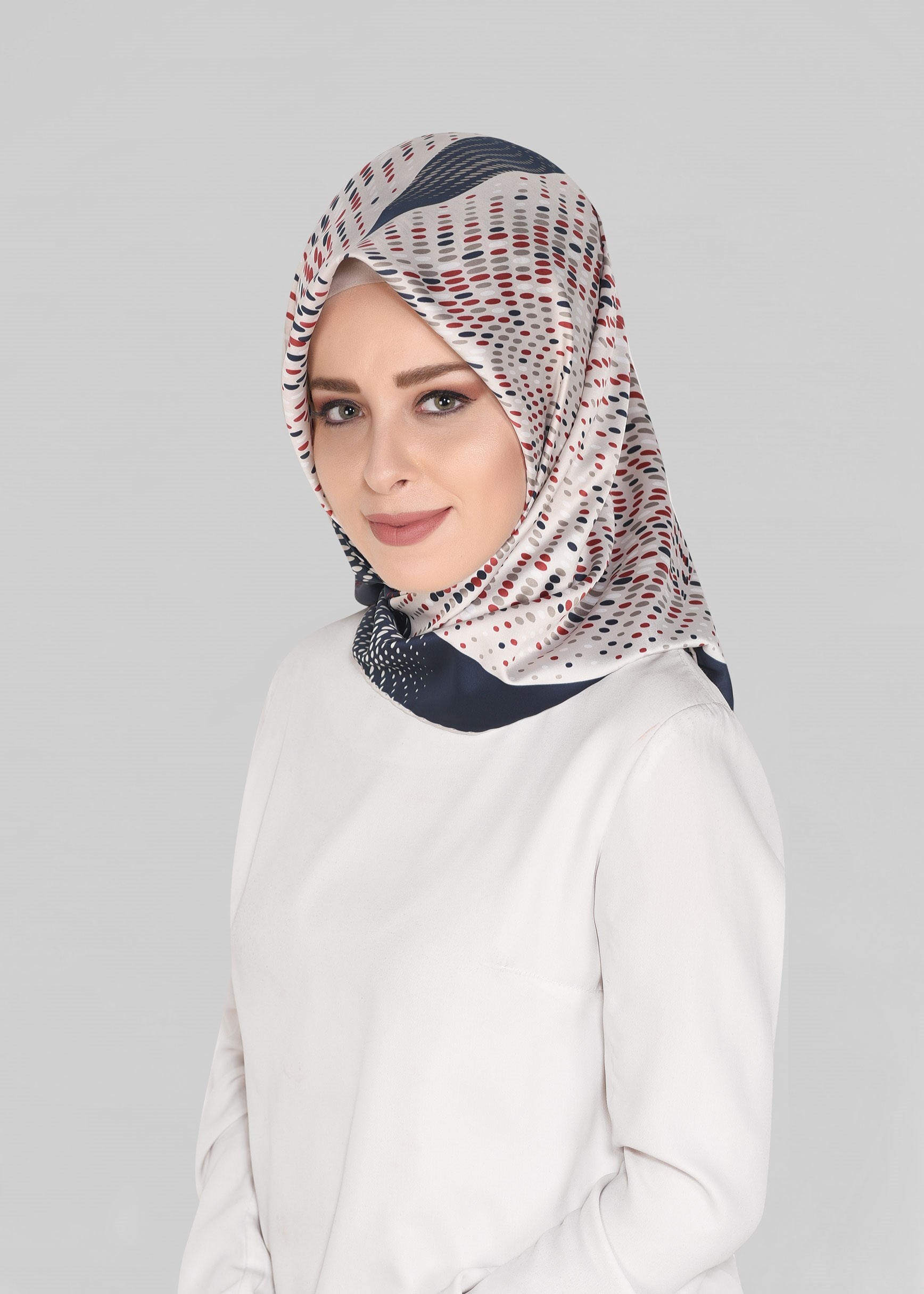 Tesettür giyim LACİVERT 5548-1 ALVİNA DESENLİ EŞARP