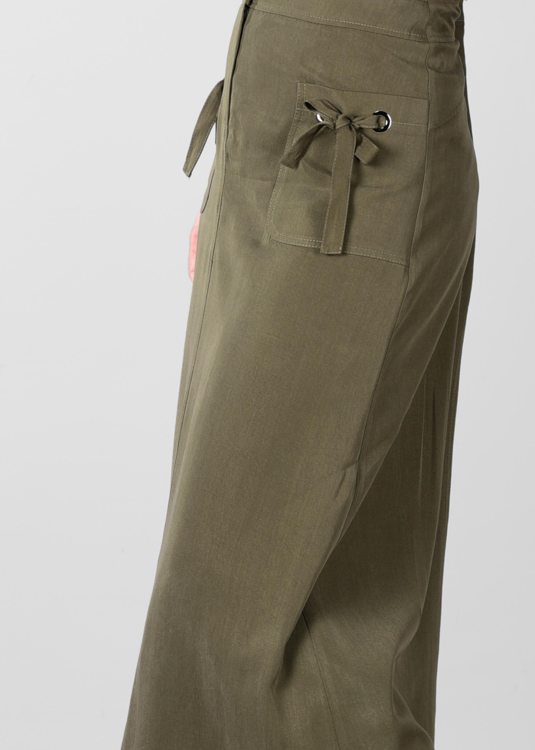 Tesettür giyim HAKİ CEP DETAYLI ETEK 6169