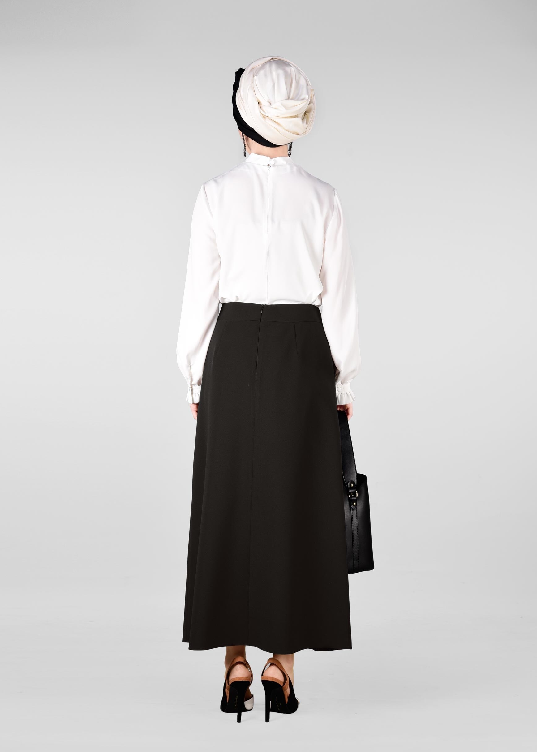 Tesettür giyim SİYAH 6173 ZADE ETEK 38/46 TEK40