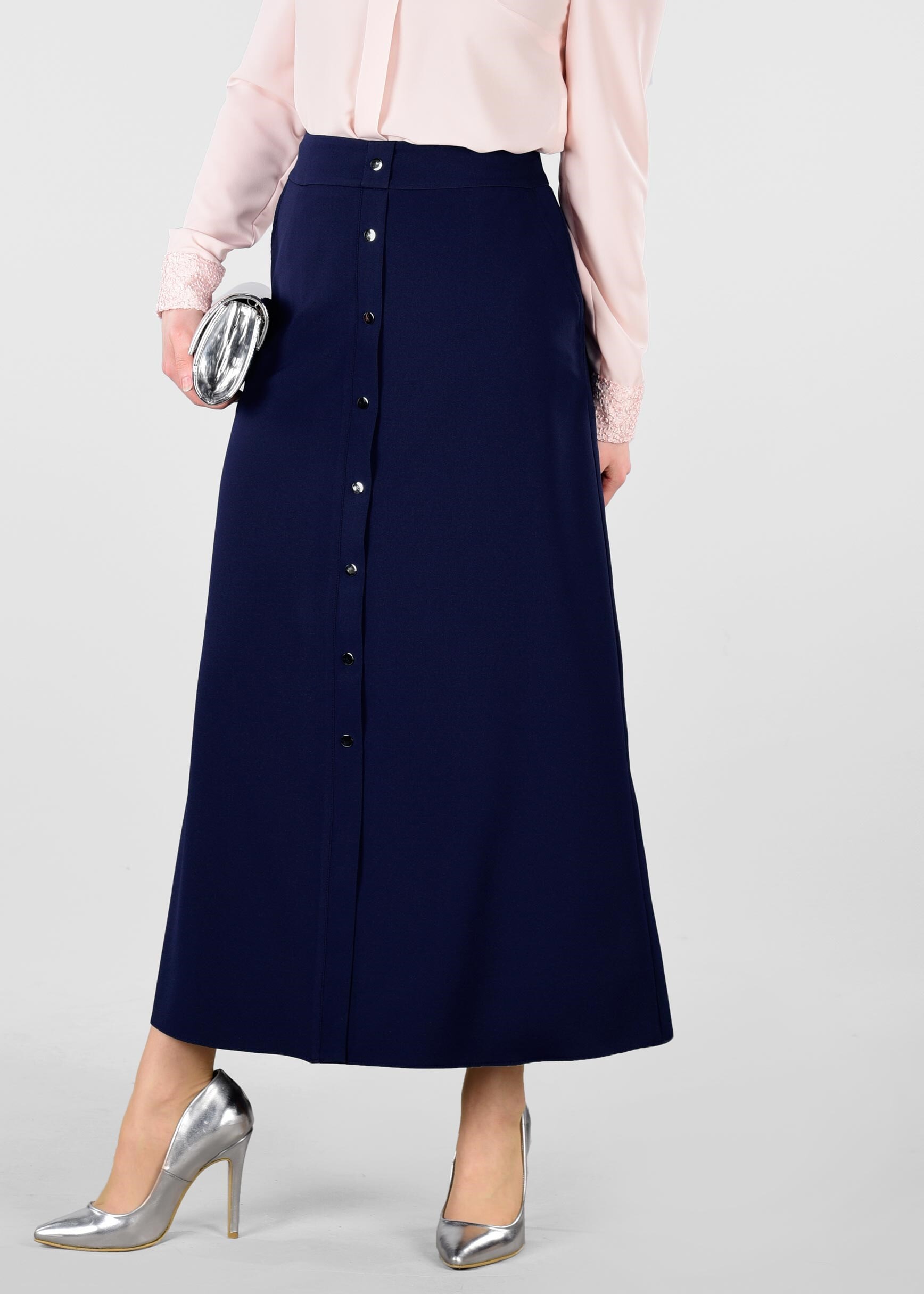 Tesettür giyim LACİVERT 6173 ZADE ETEK 38/46 TEK40