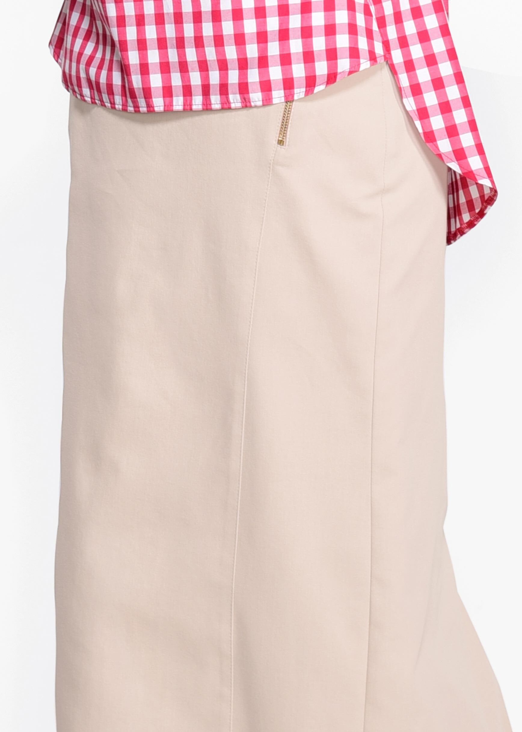 Tesettür giyim BEJ FERMUAR DETAYLI ETEK 6179