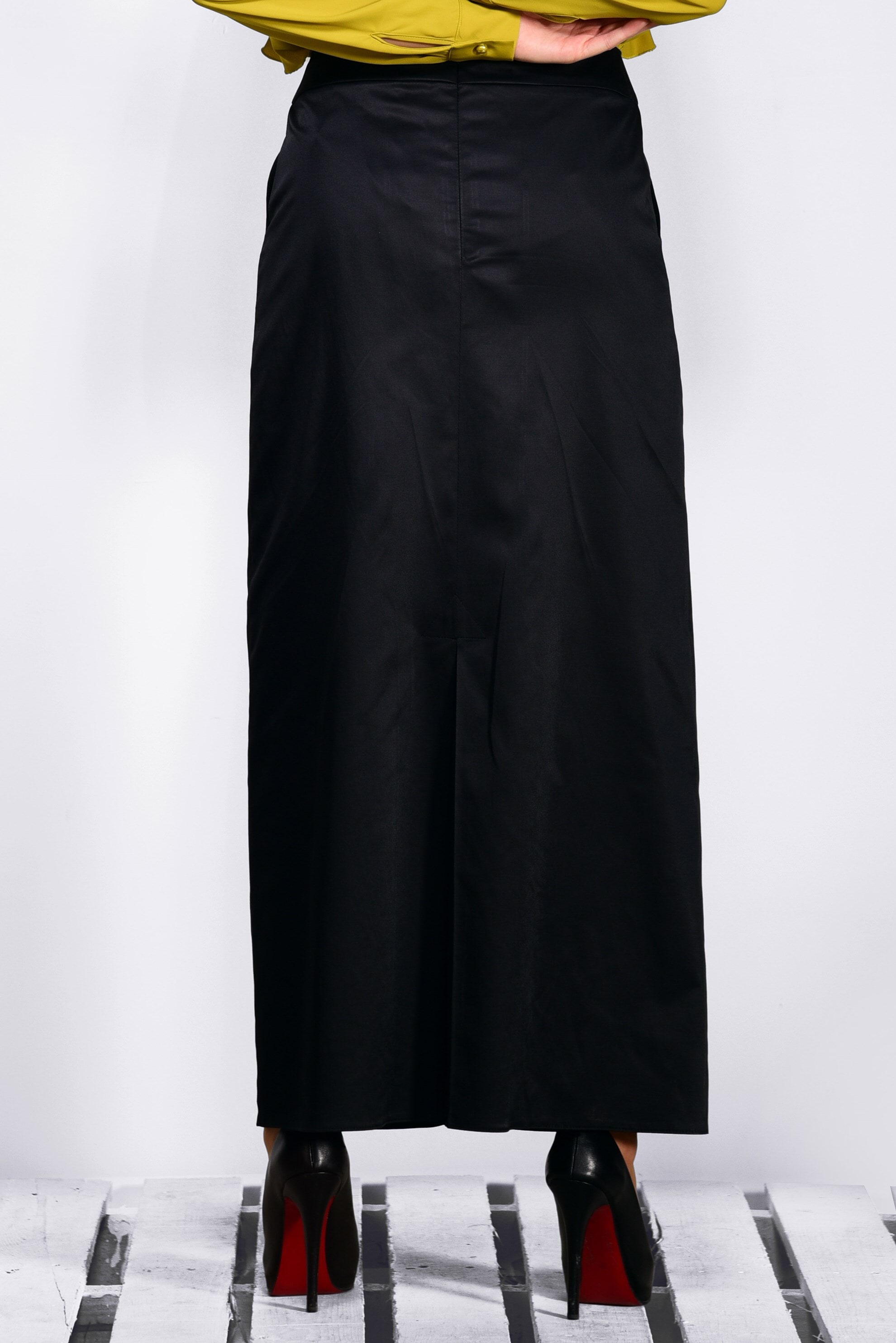 Tesettür giyim SİYAH DÜĞME DETAYLI ETEK 6182