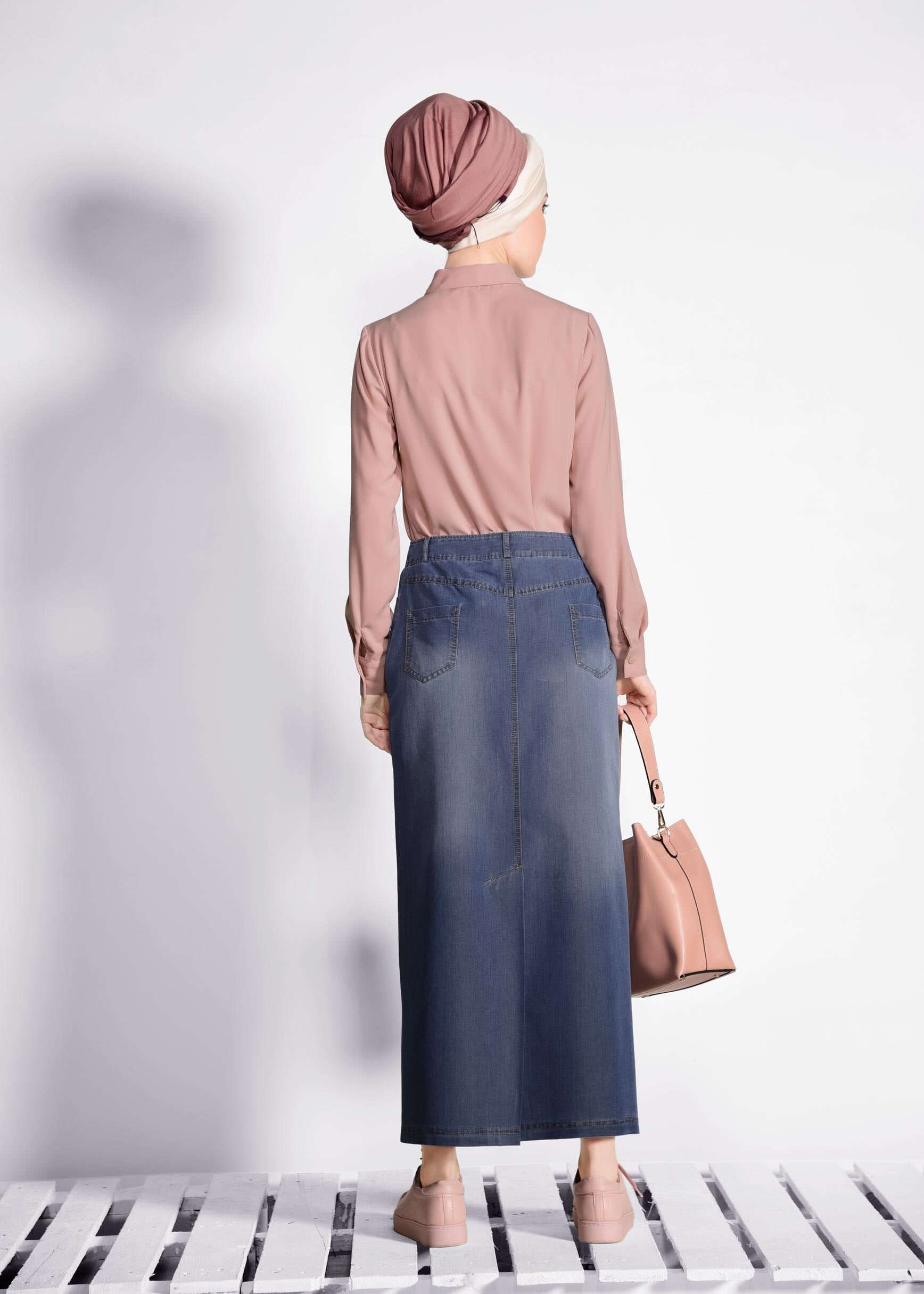 Tesettür giyim LACİVERT 6183 DALLAS ETEK 38/46 TEK40