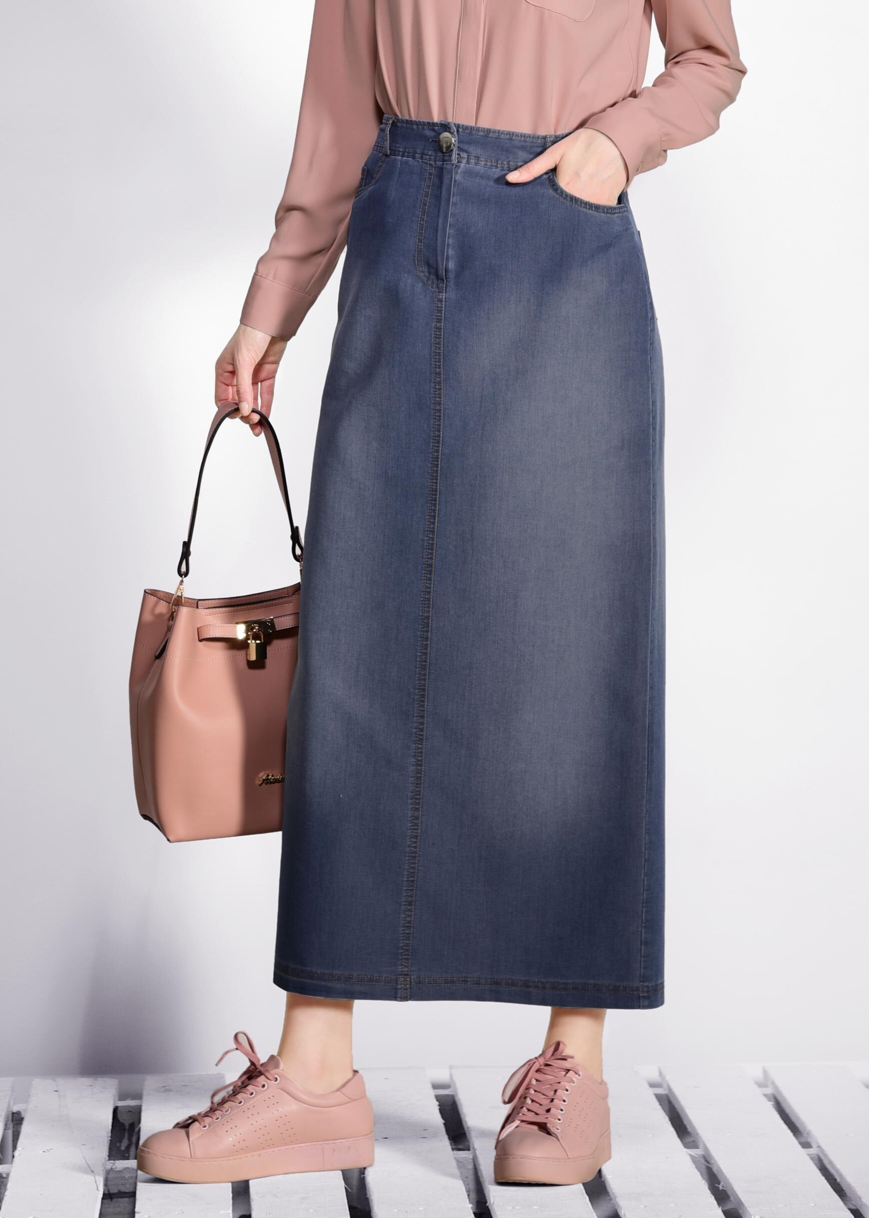 Tesettür giyim LACİVERT 6183 DALLAS ETEK 38/46 TEK40