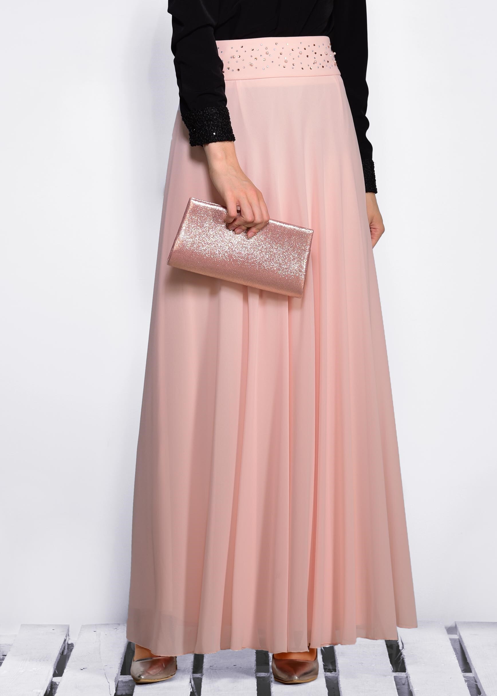 Hijab clothing POWDER 6194 NEW MULTİ ŞİFON ETEK 38/46