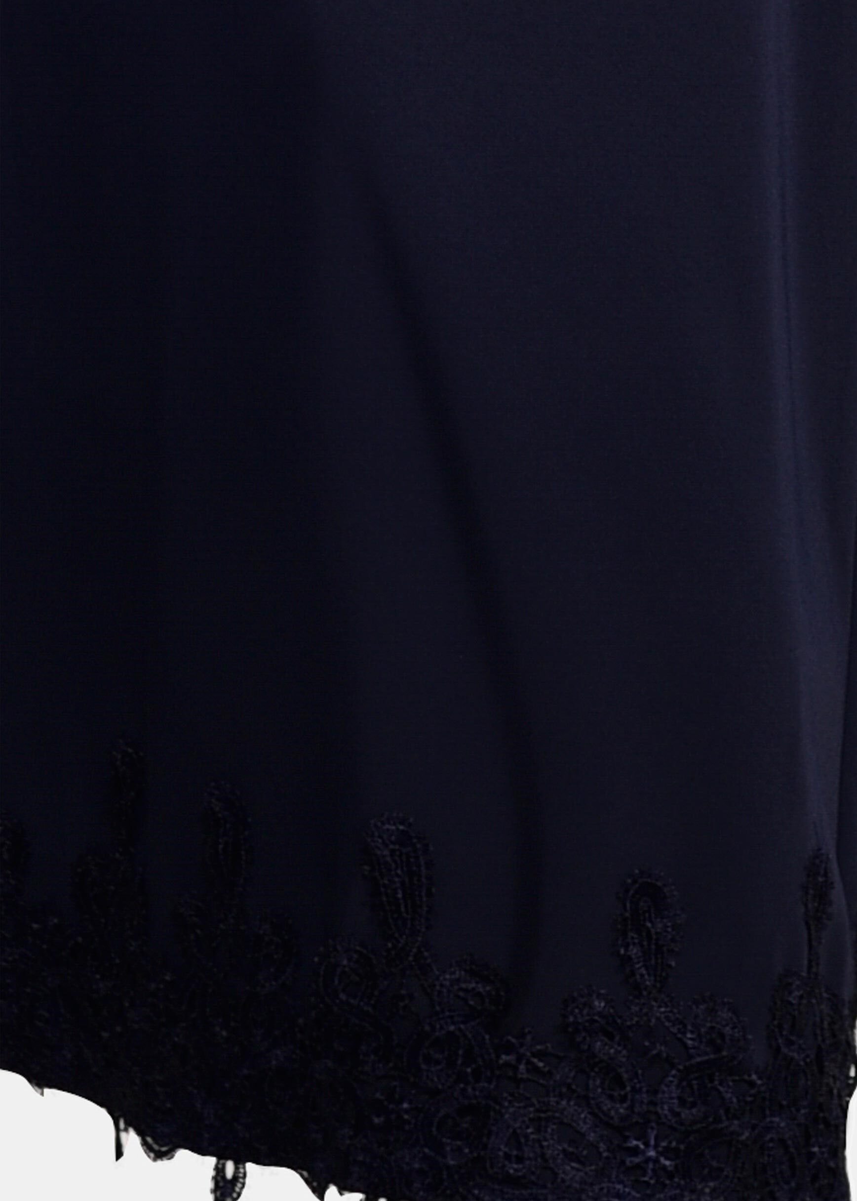 Tesettür giyim LACİVERT ETEK UCU DANTELLİ ETEK 6201