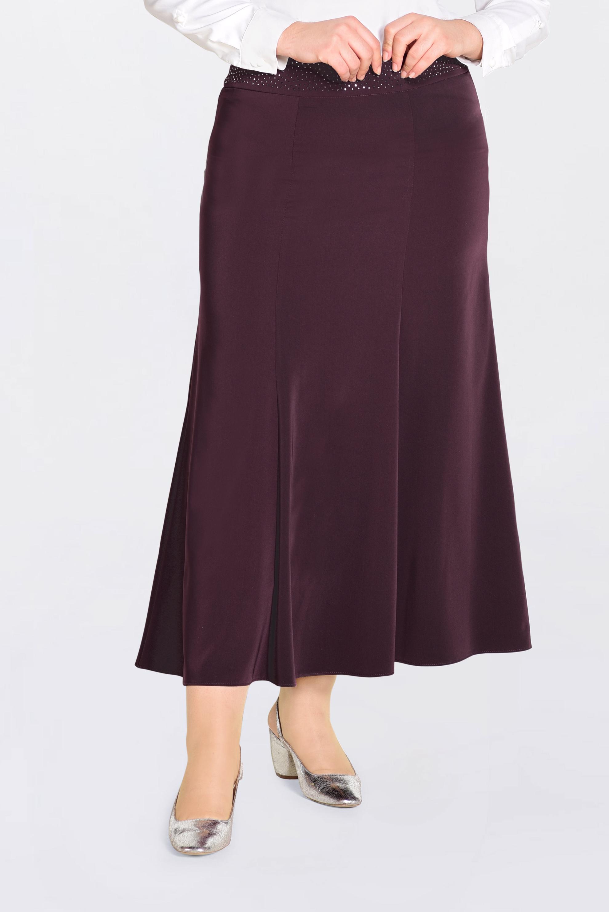 Tesettür giyim MÜRDÜM BEL KISMI TAŞ İŞLEMELİ ETEK 6209