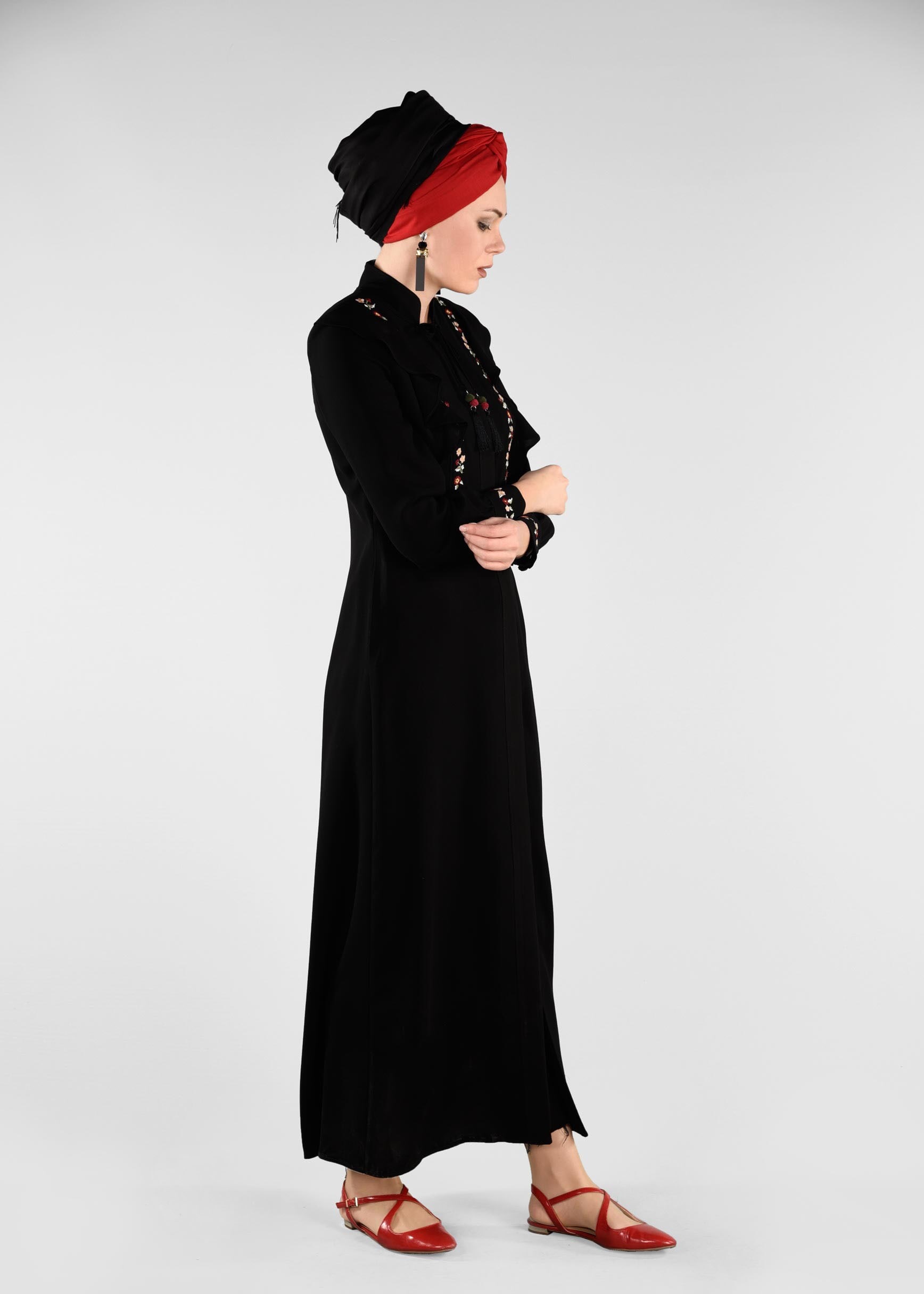 Tesettür giyim SİYAH 8263 ESMA 6331 FERACE 38/46 TEK40