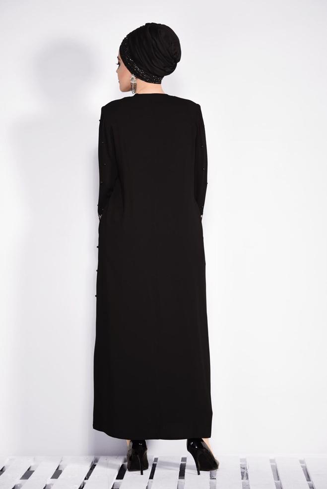 Hijab clothing BLACK 8265 VİRONA FERACE 46/52 TEK44 - ALVİNA