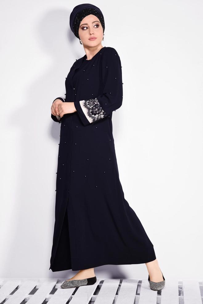 Hijab clothing NAVY BLUE 8265 VİRONA FERACE 46/52 TEK44 - ALVİNA