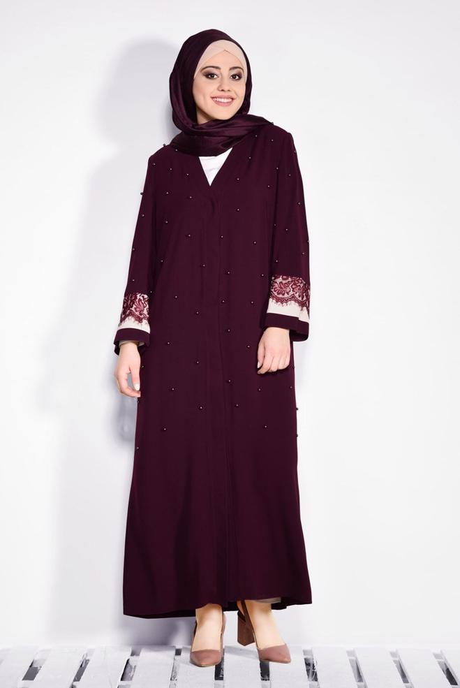 Hijab clothing CLARET RED 8265 VİRONA FERACE 46/52 TEK44 - ALVİNA