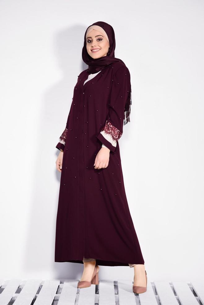 Hijab clothing CLARET RED 8265 VİRONA FERACE 46/52 TEK44 - ALVİNA