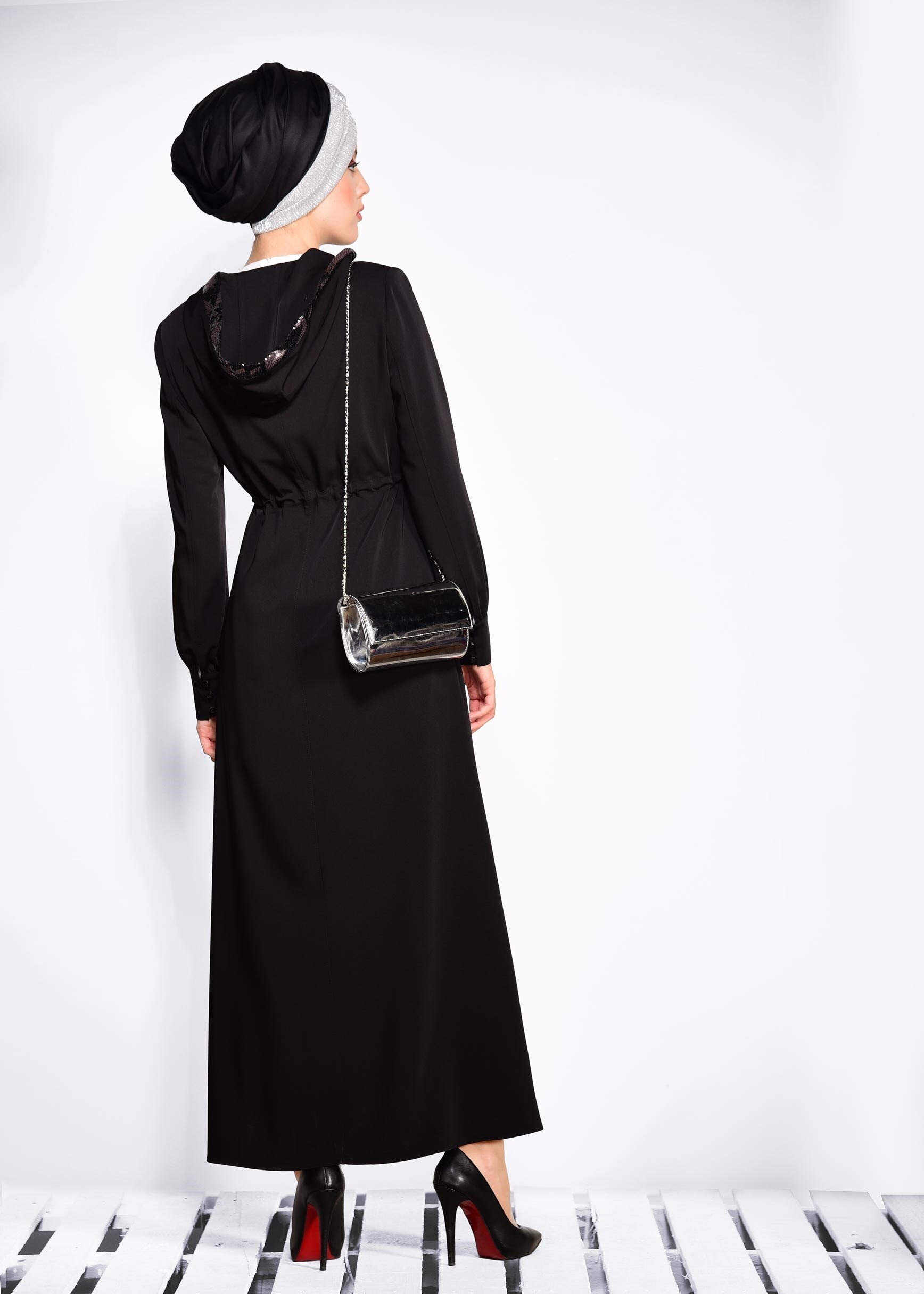 Tesettür giyim SİYAH 8276 8150 FERACE 38/46