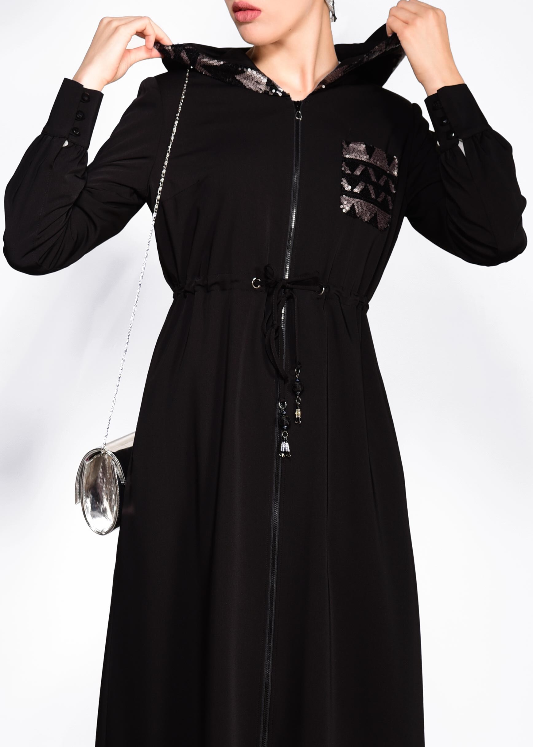 Tesettür giyim SİYAH 8276 8150 FERACE 38/46