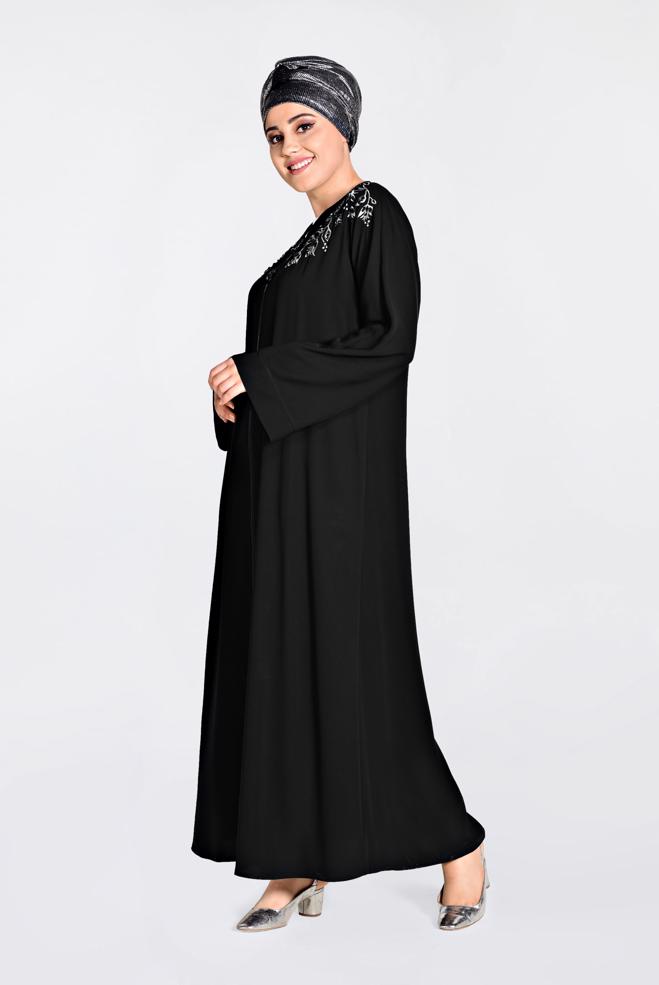 Hijab clothing BLACK 8278 GİNO FERACE 42/48 TEK40 - ALVİNA