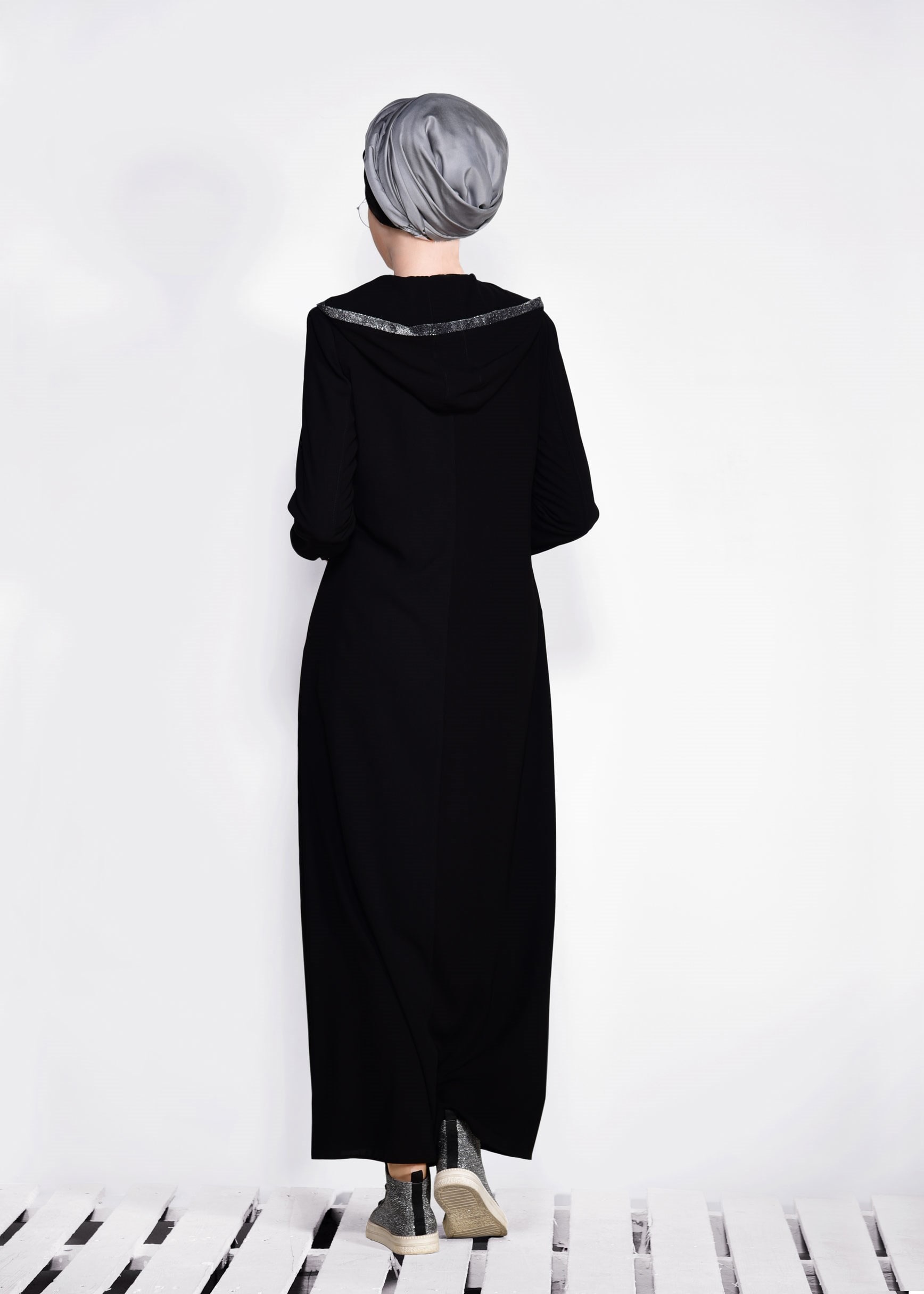 Tesettür giyim SİYAH 8282 GİNO FERACE 40/48 TEK38