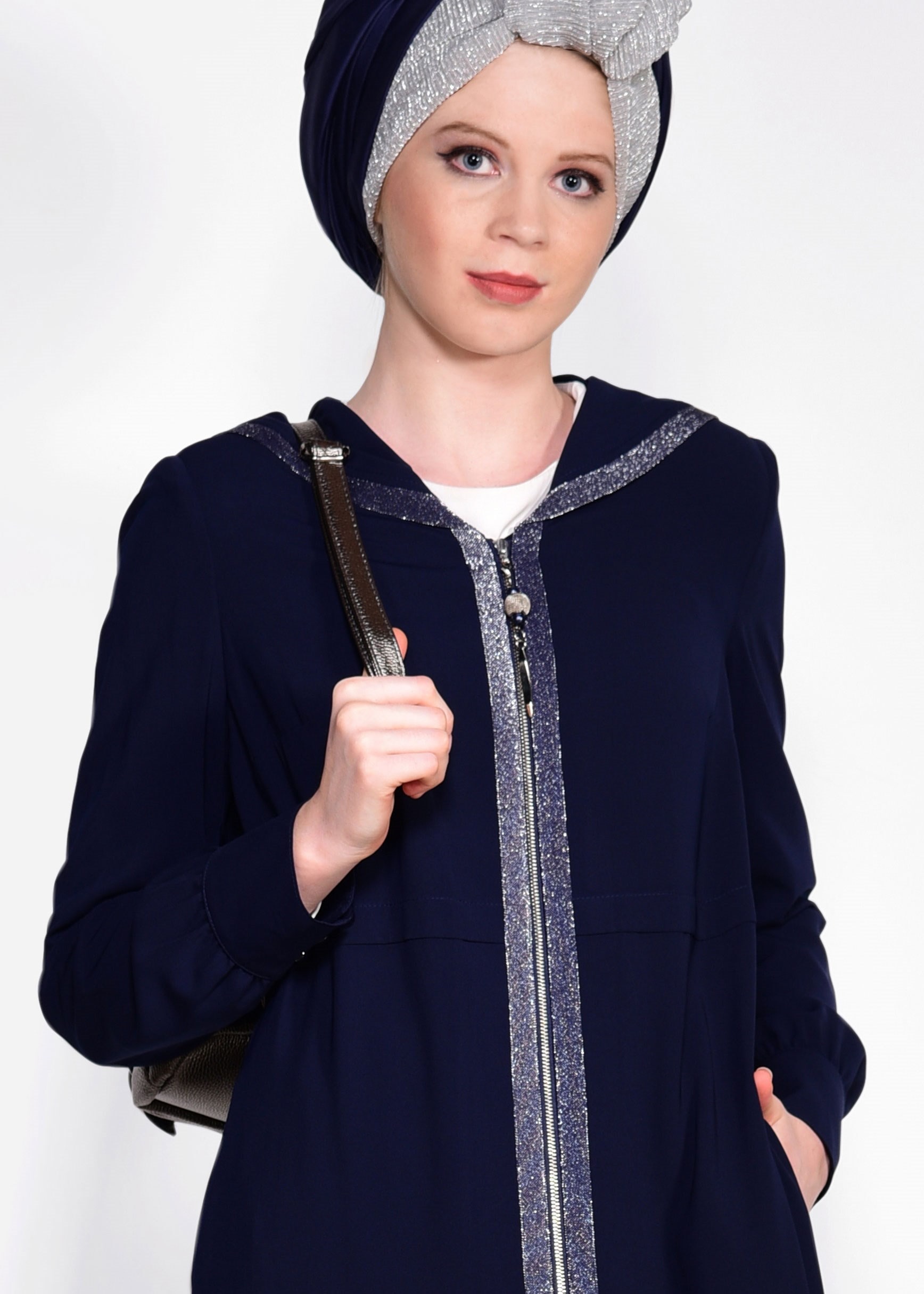 Tesettür giyim LACİVERT 8282 GİNO FERACE 40/48 TEK38