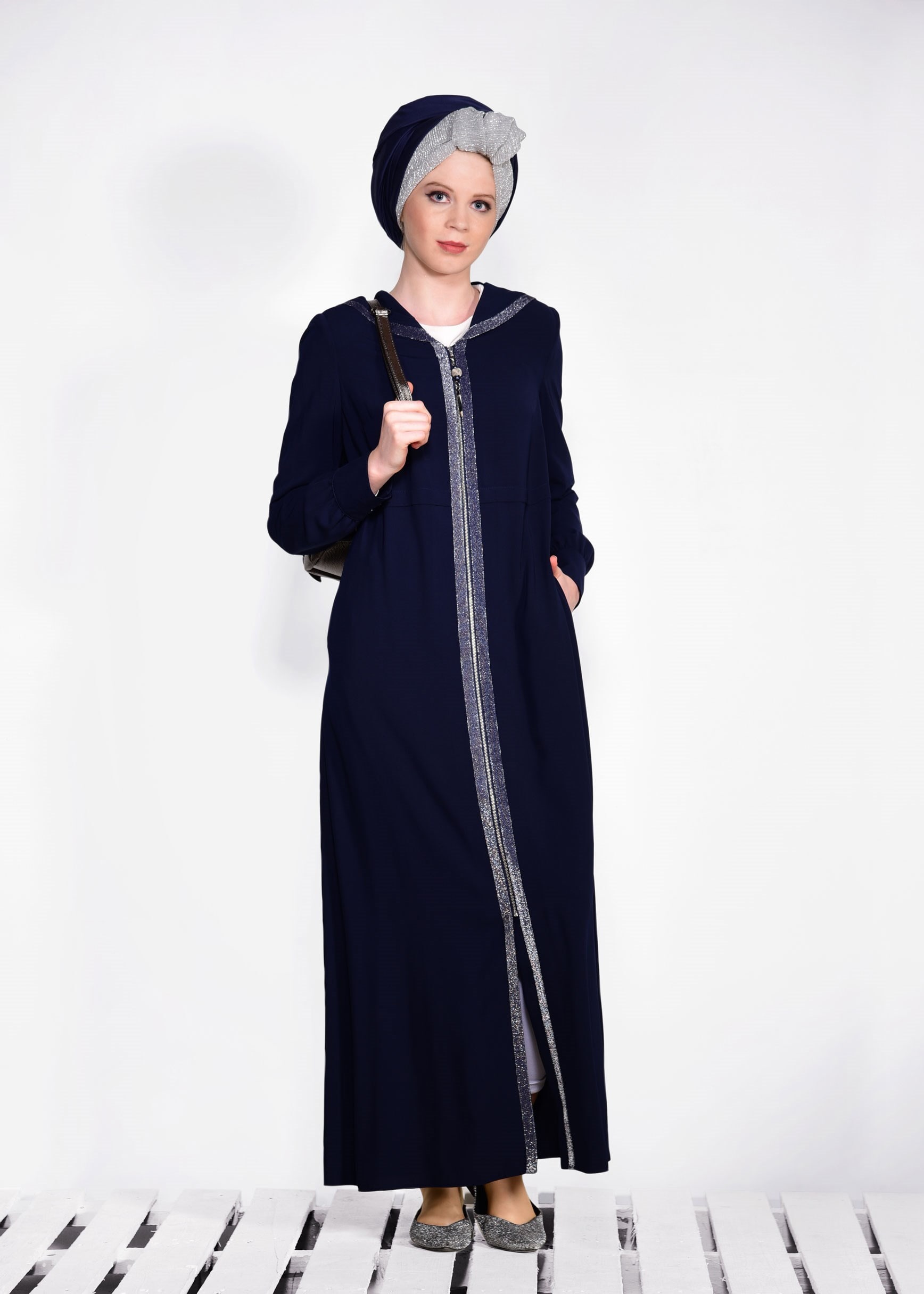 Tesettür giyim LACİVERT 8282 GİNO FERACE 40/48 TEK38