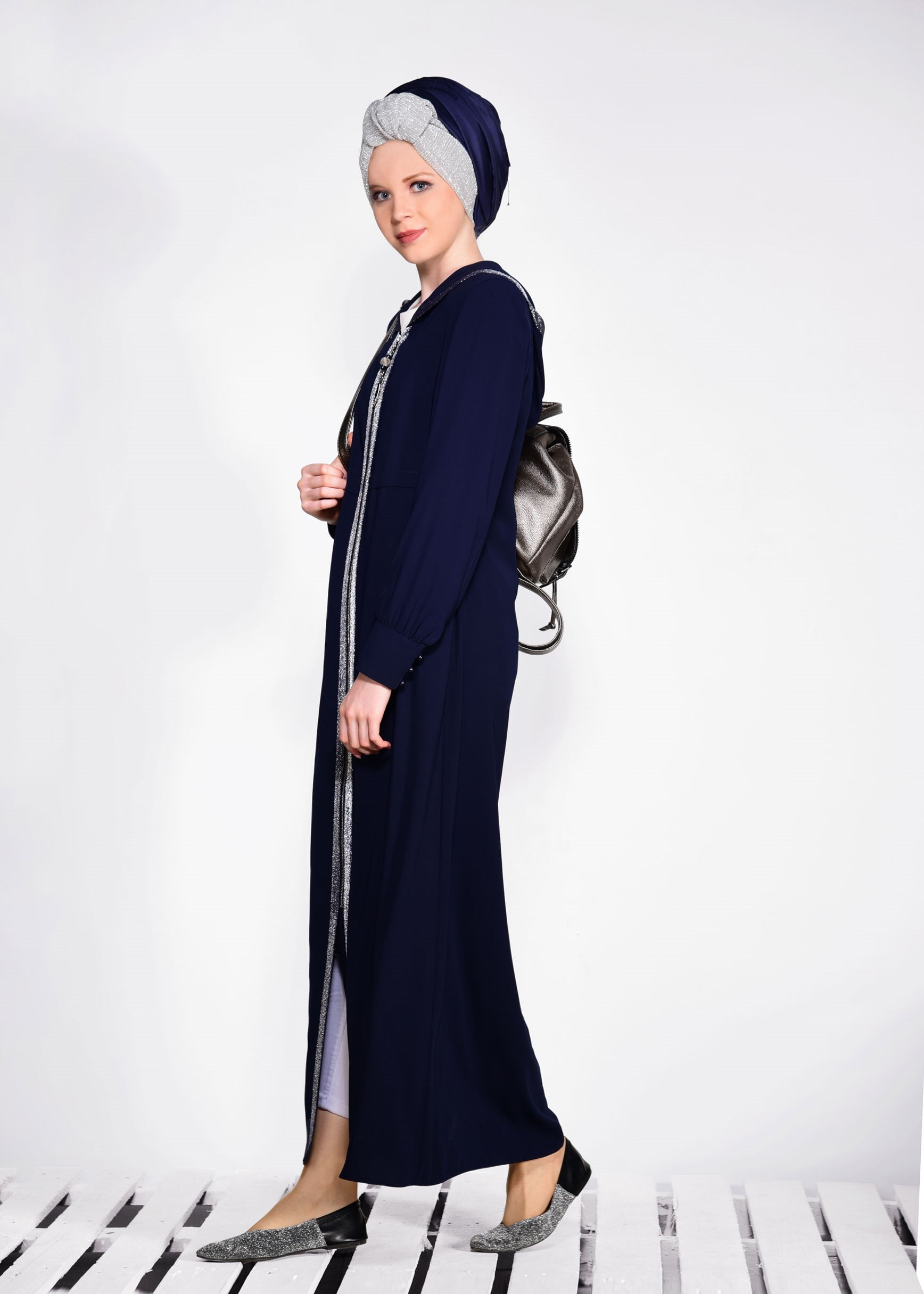 Tesettür giyim LACİVERT 8282 GİNO FERACE 40/48 TEK38