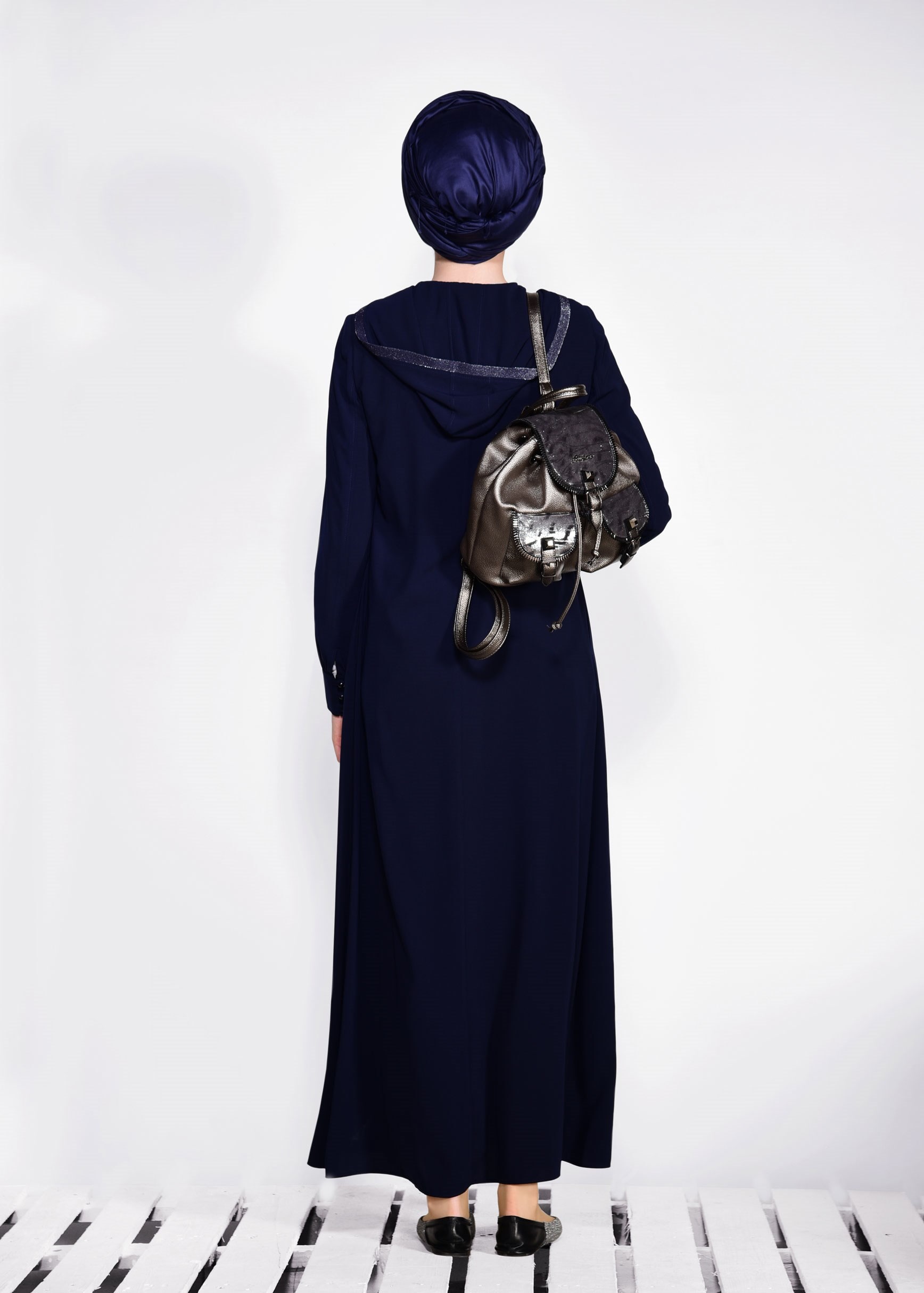 Tesettür giyim LACİVERT 8282 GİNO FERACE 40/48 TEK38