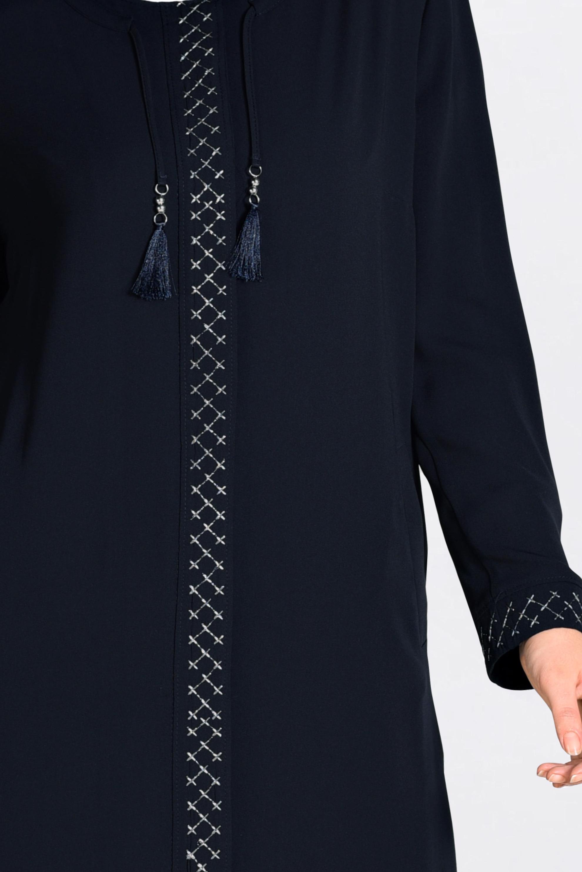 Tesettür giyim LACİVERT DESENLİ FERACE 8296