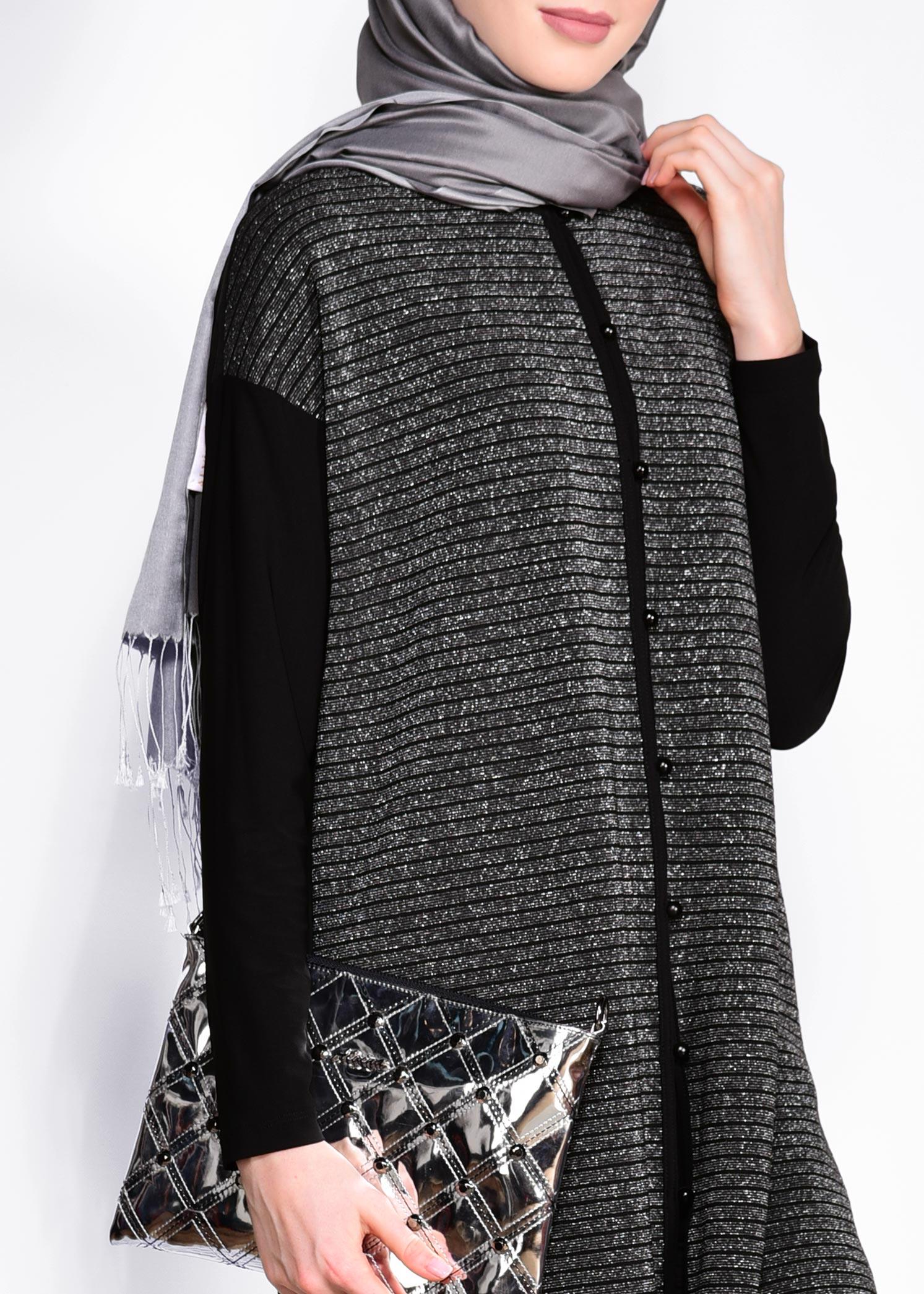 Tesettür giyim SİYAH 4111 SOMENY HIRKA 40/48