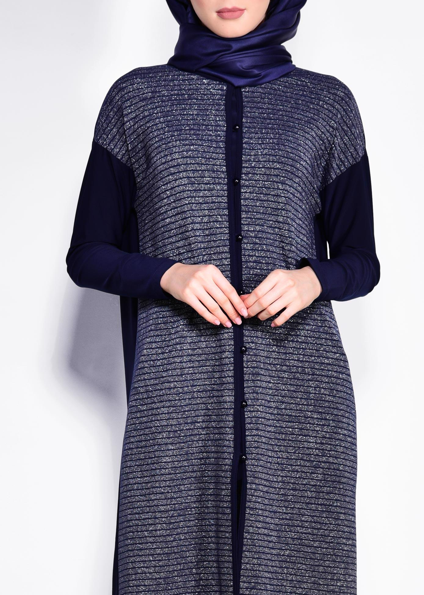 Tesettür giyim LACİVERT 4111 SOMENY HIRKA 40/48