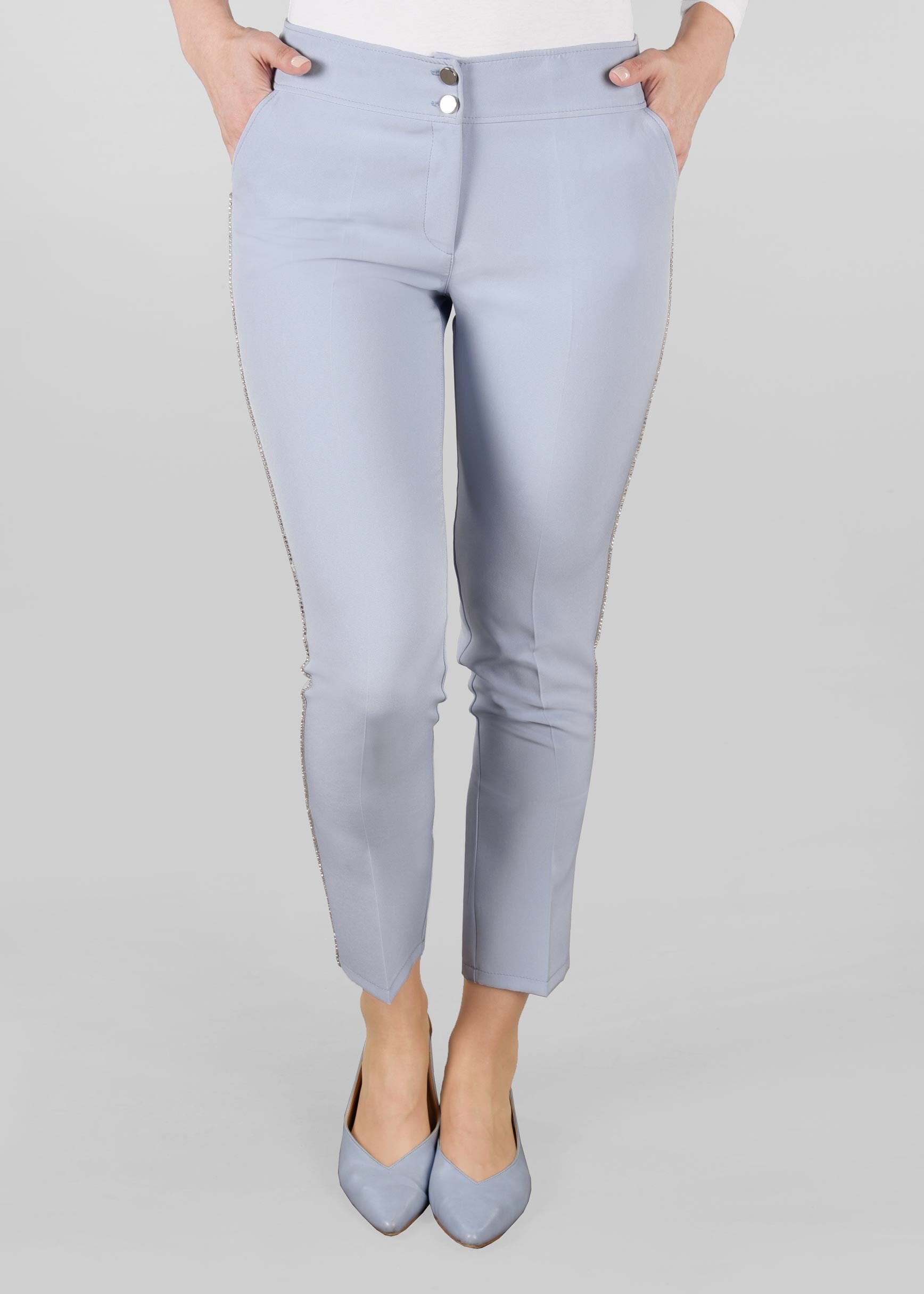 Tesettür giyim MAVİ TAŞ ŞERİTLİ PANTOLON 7286