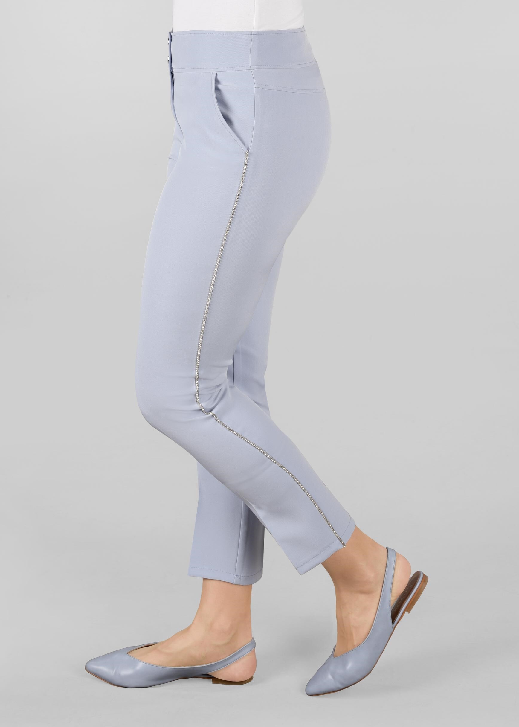 Tesettür giyim MAVİ TAŞ ŞERİTLİ PANTOLON 7286