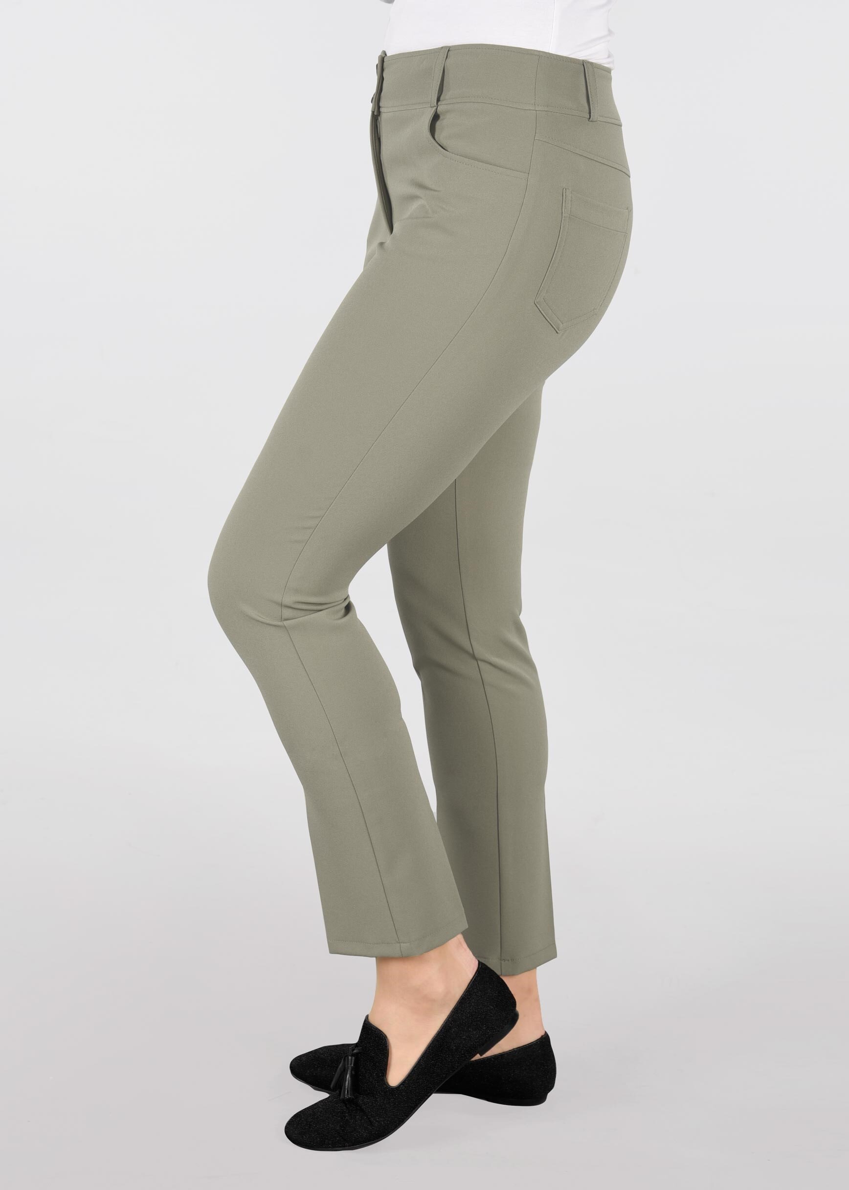 Tesettür giyim HAKİ KLASİK KESİM PANTOLON 7287