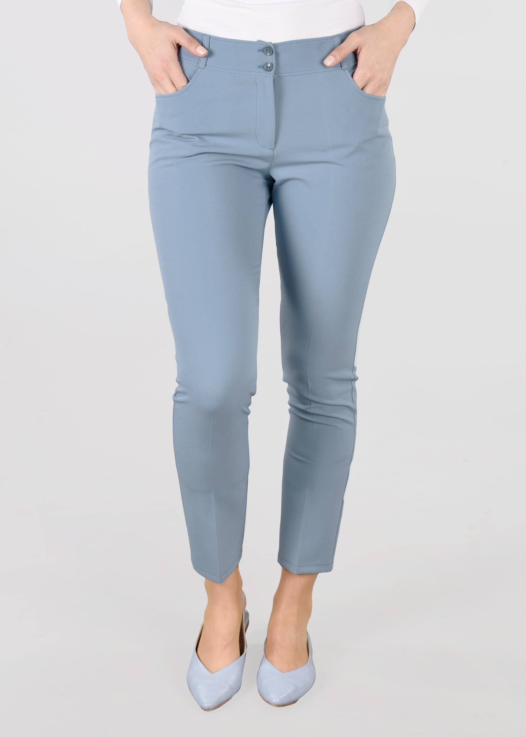 Tesettür giyim MAVİ KLASİK KESİM PANTOLON 7287