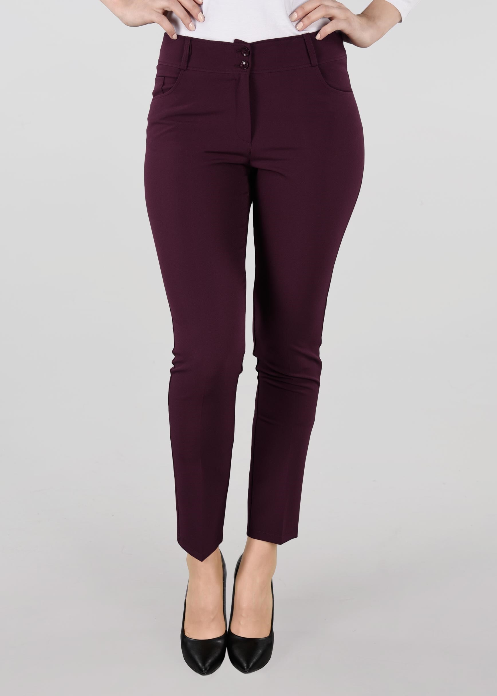 Tesettür giyim BORDO KLASİK KESİM PANTOLON 7287