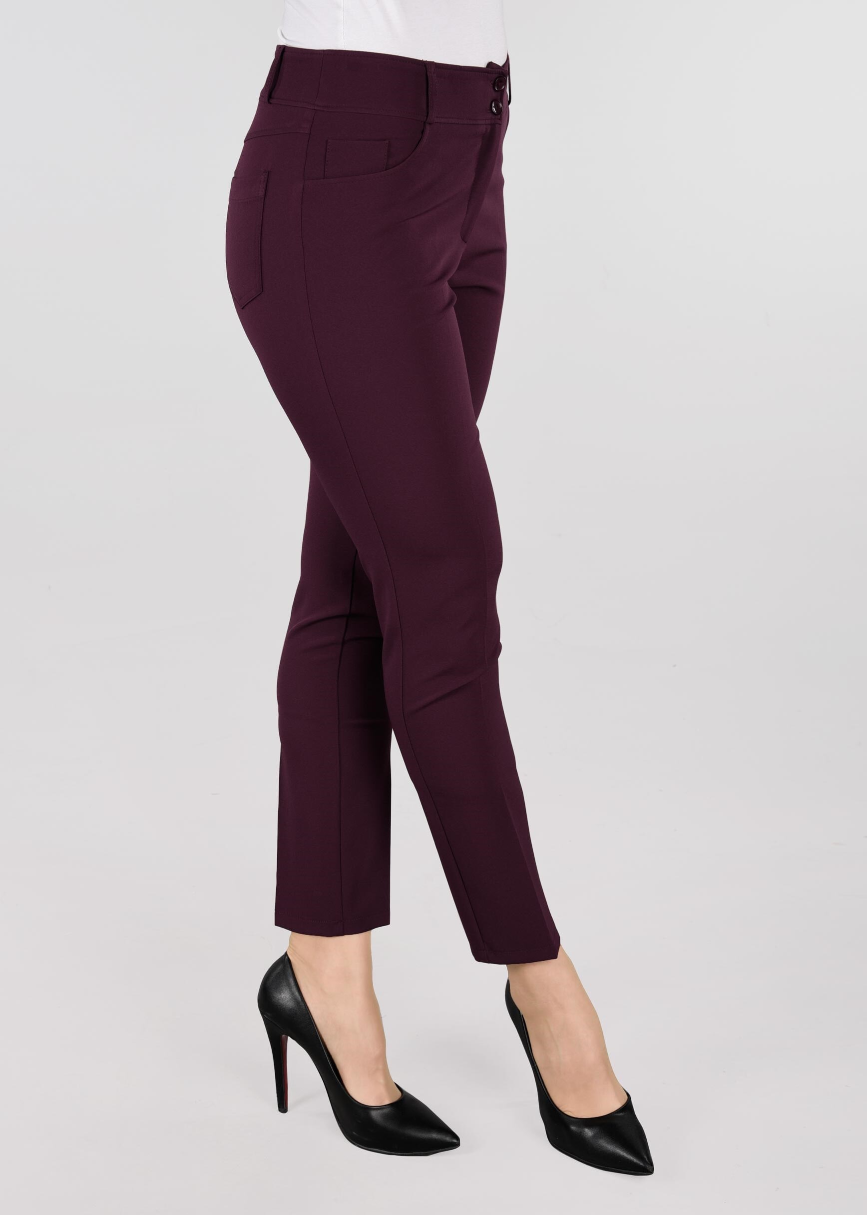 Tesettür giyim BORDO KLASİK KESİM PANTOLON 7287