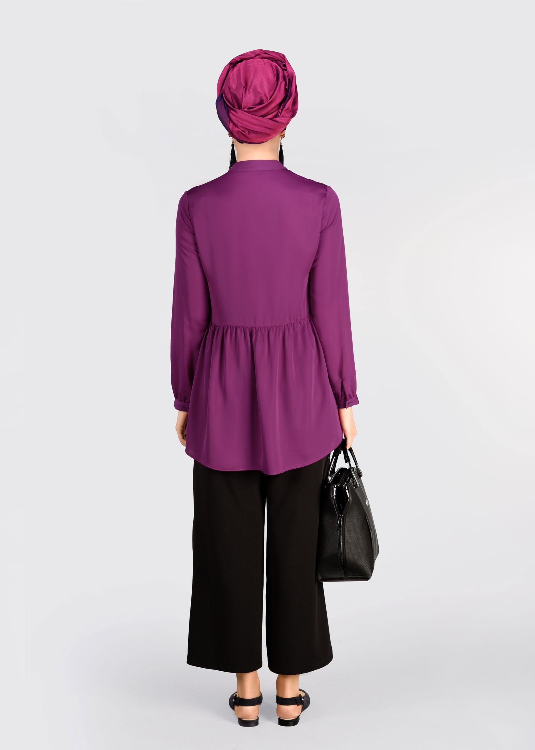 Tesettür giyim SİYAH ÇITÇIT DETAYLI PANTOLON 7288