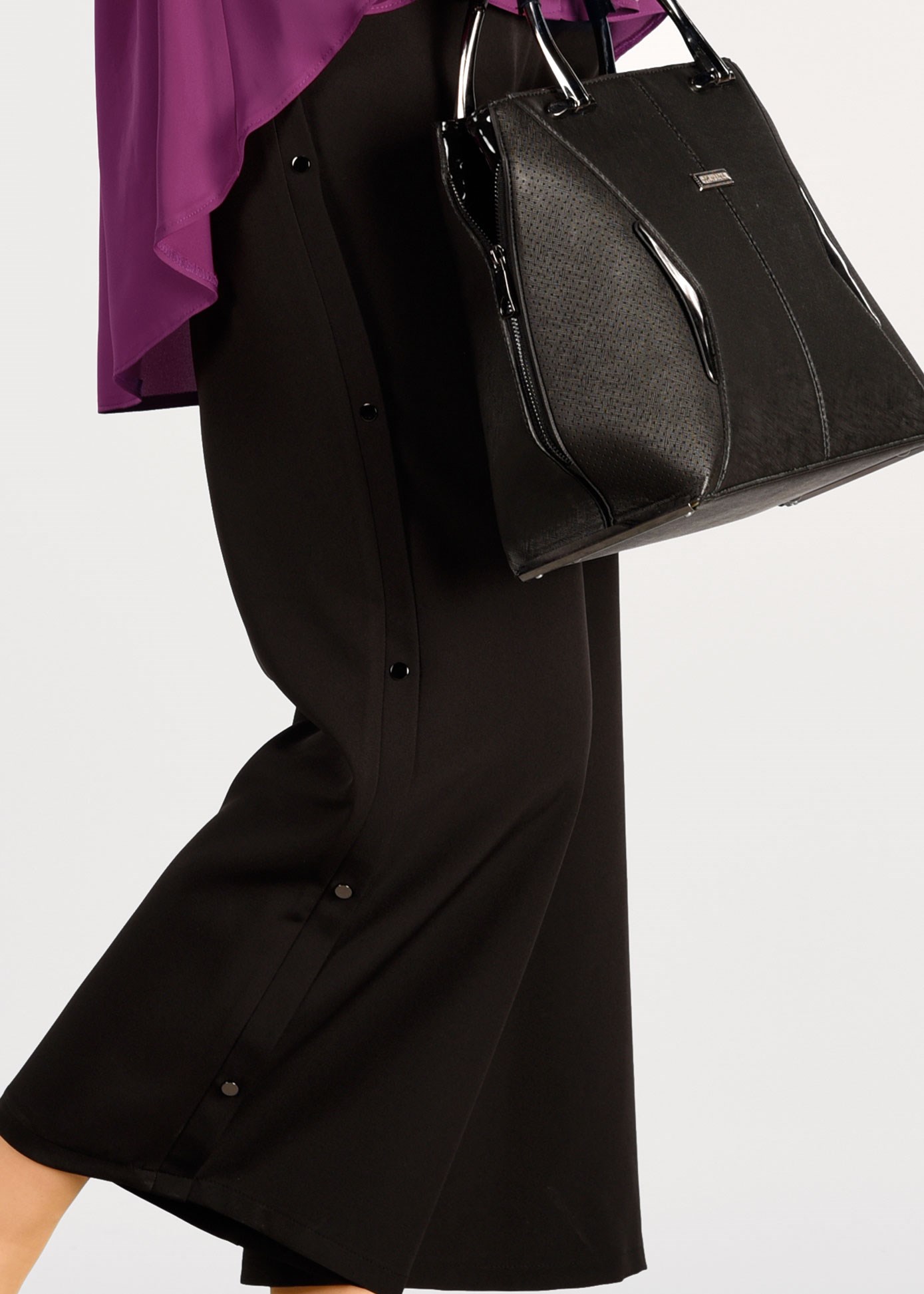 Tesettür giyim SİYAH ÇITÇIT DETAYLI PANTOLON 7288